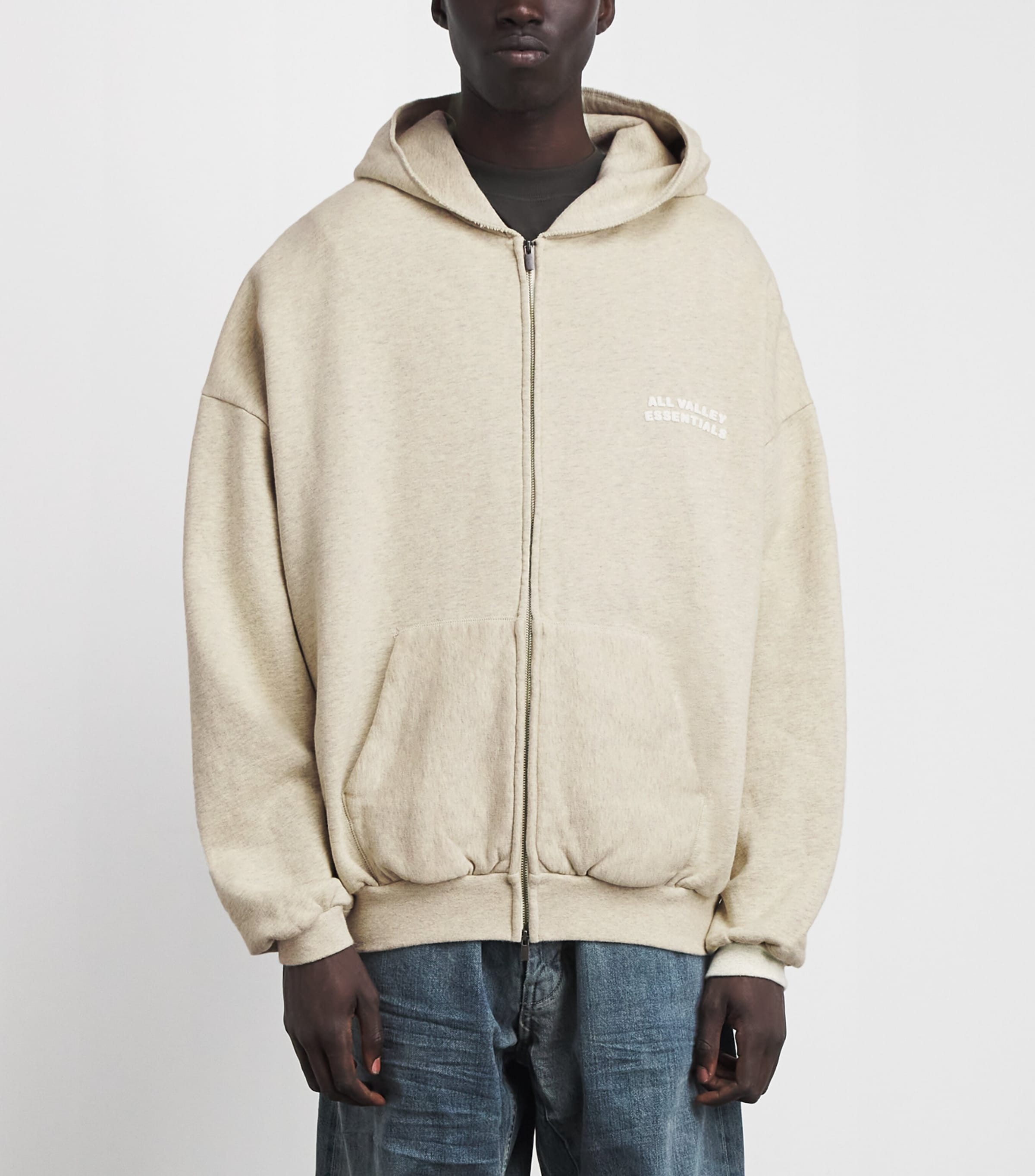 FEAR OF GOD ESSENTIALS Mens Cotton ‘90s Hoodie Wshd Vnla Hther Image 4