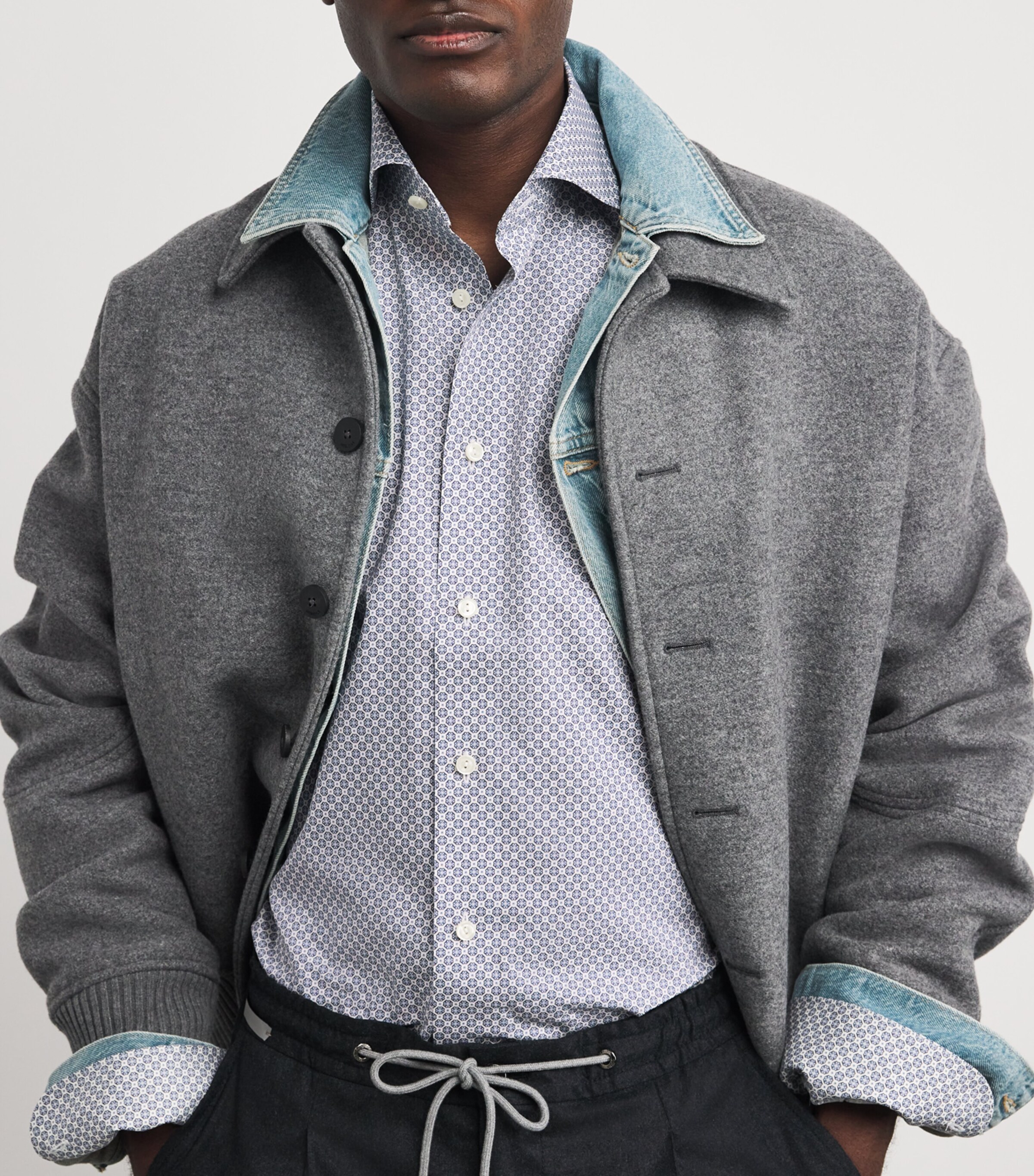 Cotton Signature Twill Medallion Print Shirt MID BLUE Image 6