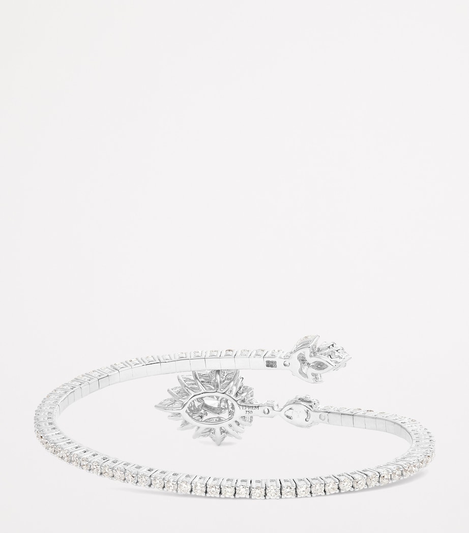 White Gold and Diamond Cluster Bangle WHITE GOLD Image 3