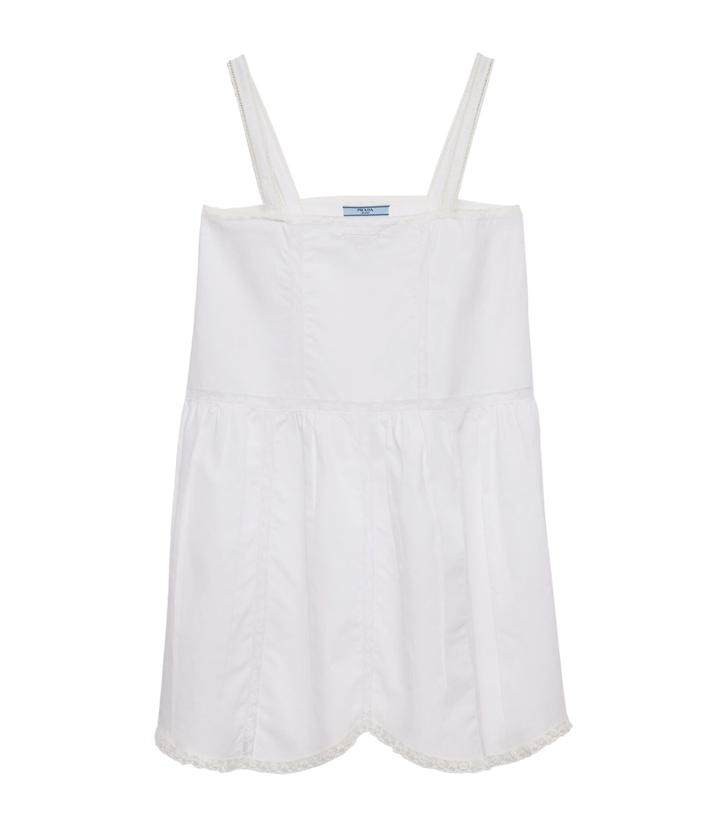 【送料&関税込】Prada White Cotton Mini Dress Prada Cotton-Linen Mini Dress | Harrods UK