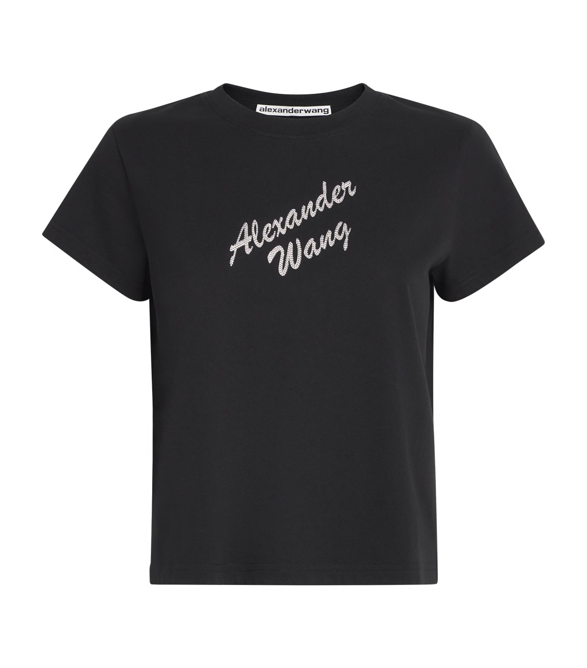Alexander Wang Crew Neck Short Sleeves Top In Black