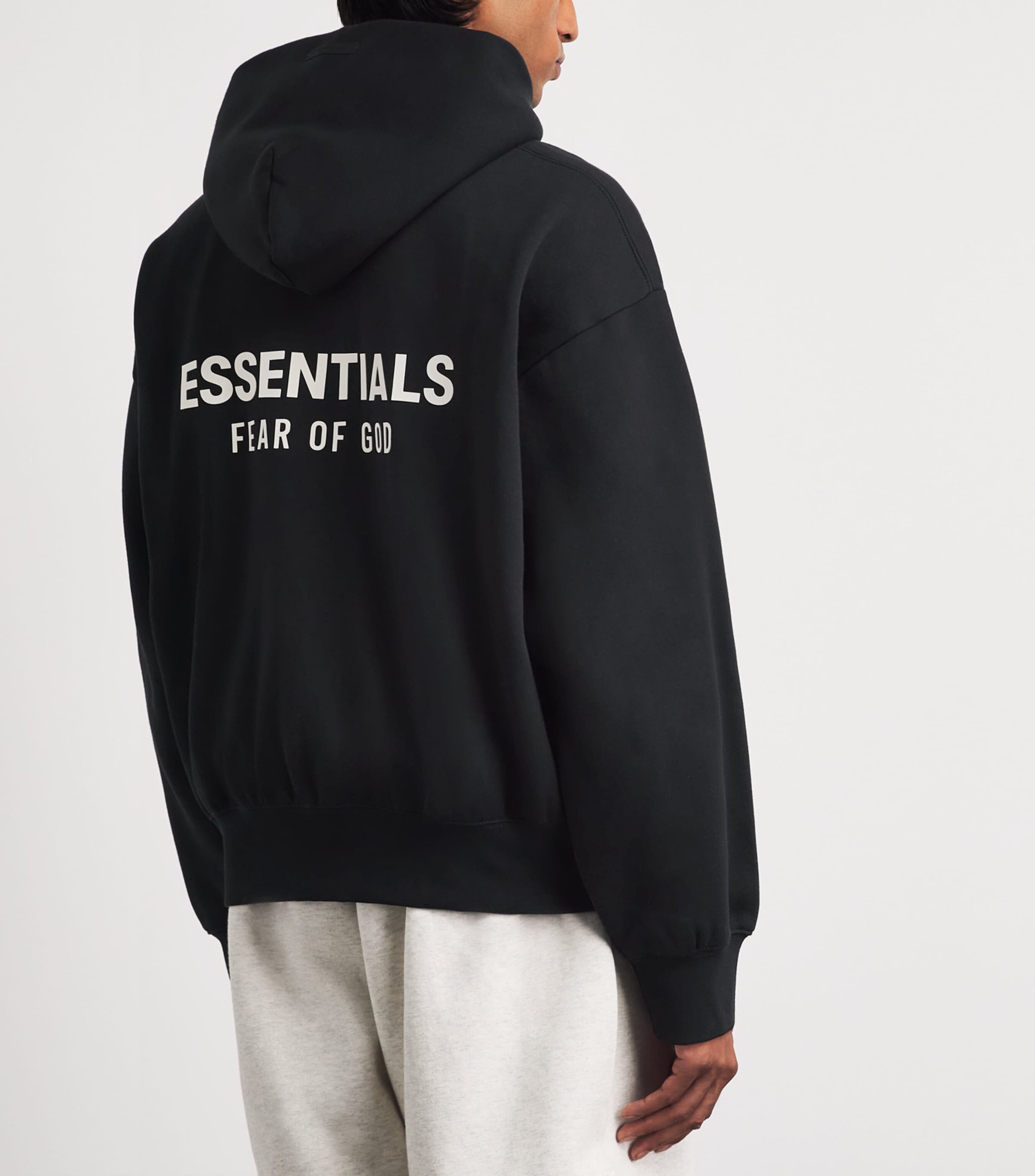 FEAR OF GOD ESSENTIALS Black Classic Fit Double-Zip Hoodie
