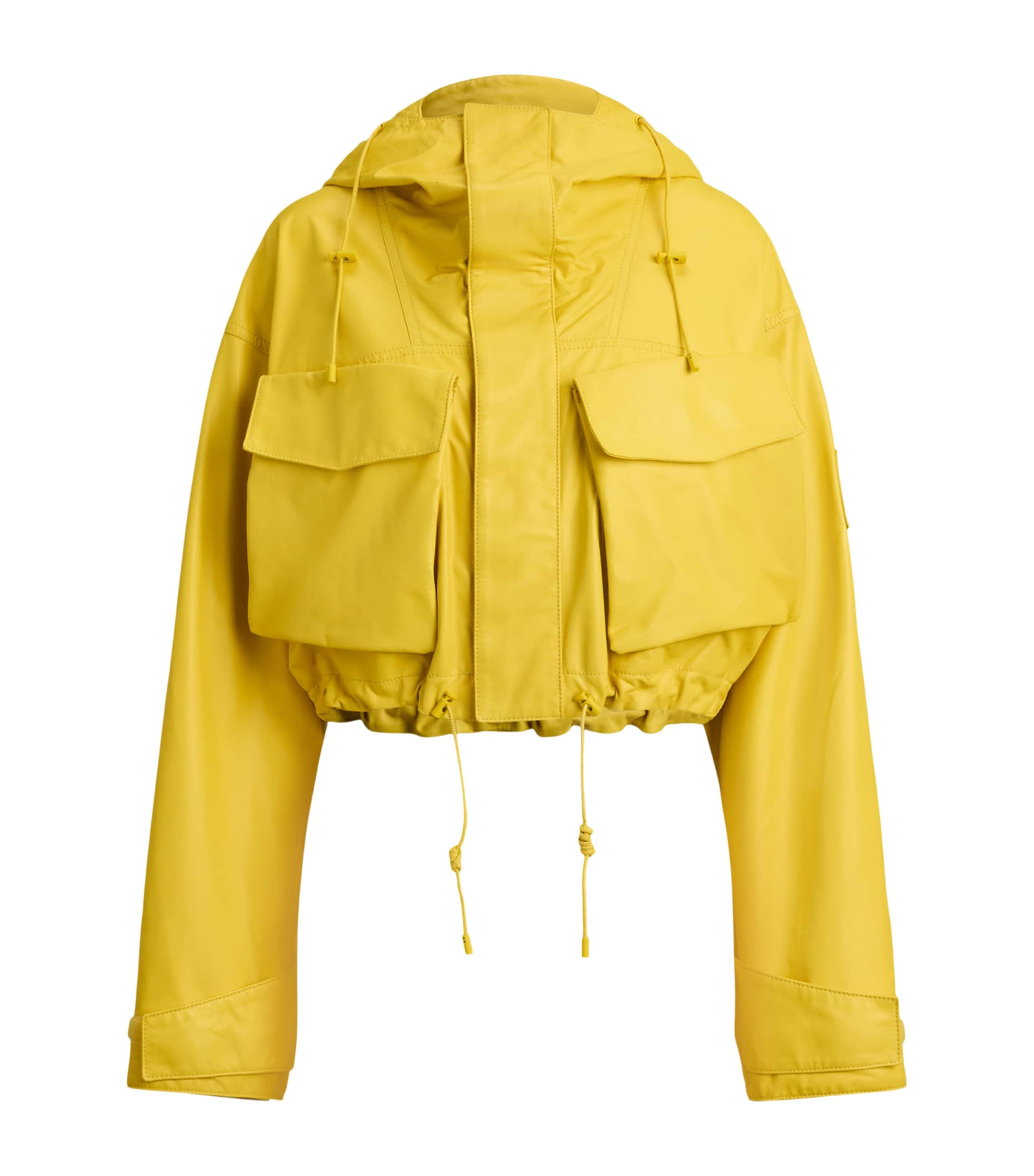 Ferra Cropped Calfskin Jacket YELLOW Image 1