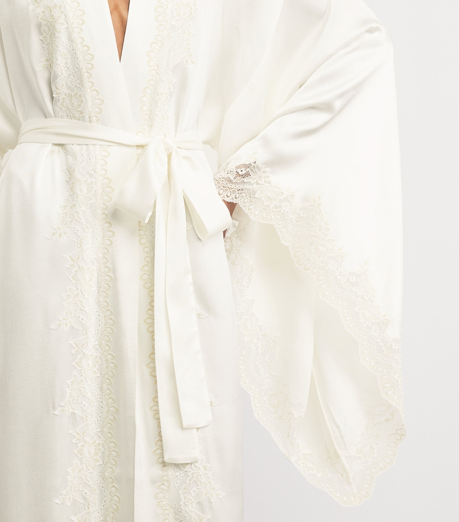 Bocan Womens Lace-Tim Sera Robe Off White Image 3