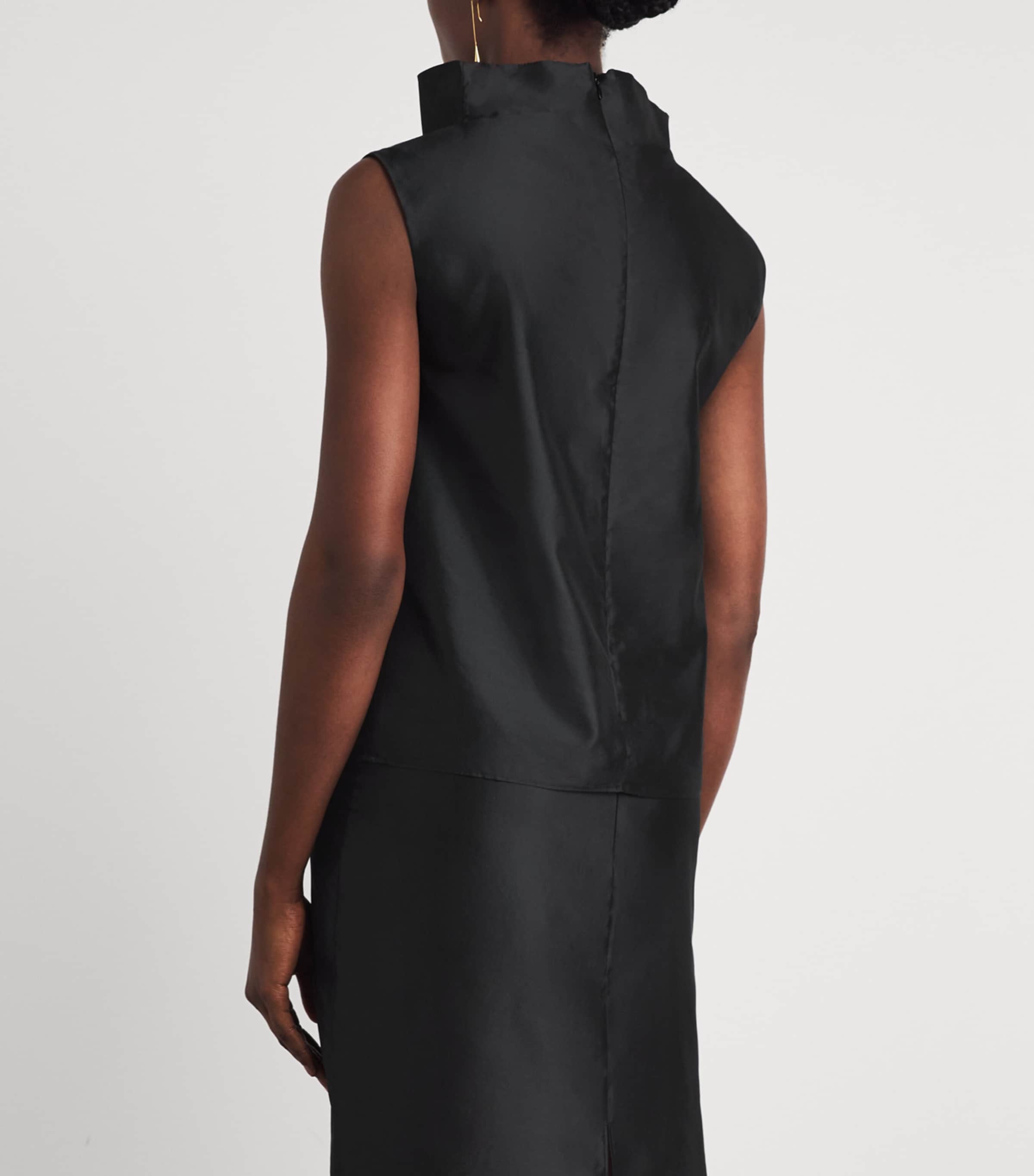 Almada Label Womens Silk-Blend Kiera Top Black Image 5