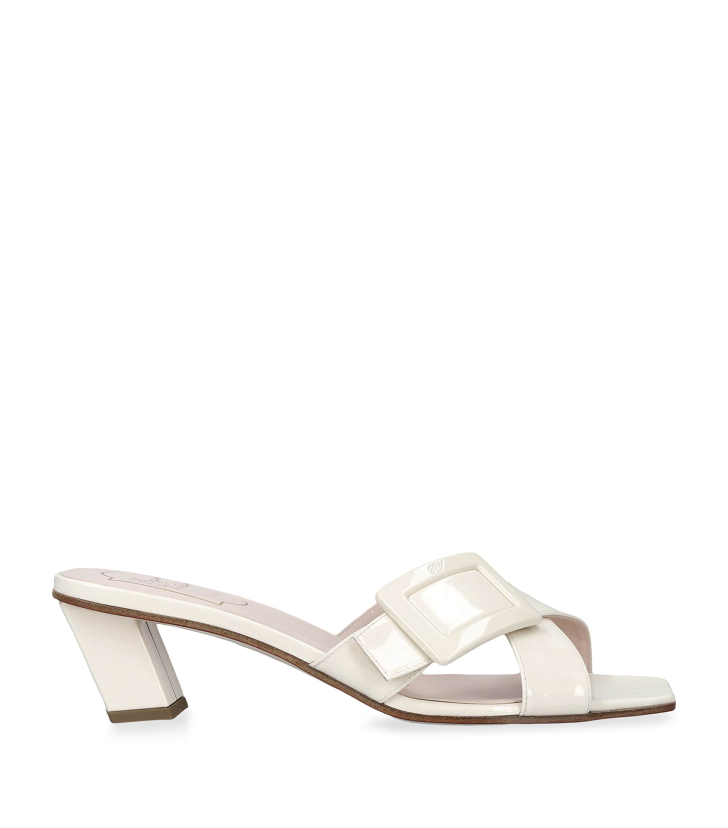 Roger Vivier Leather Belle Vivier Mules 45 Bone Image 1