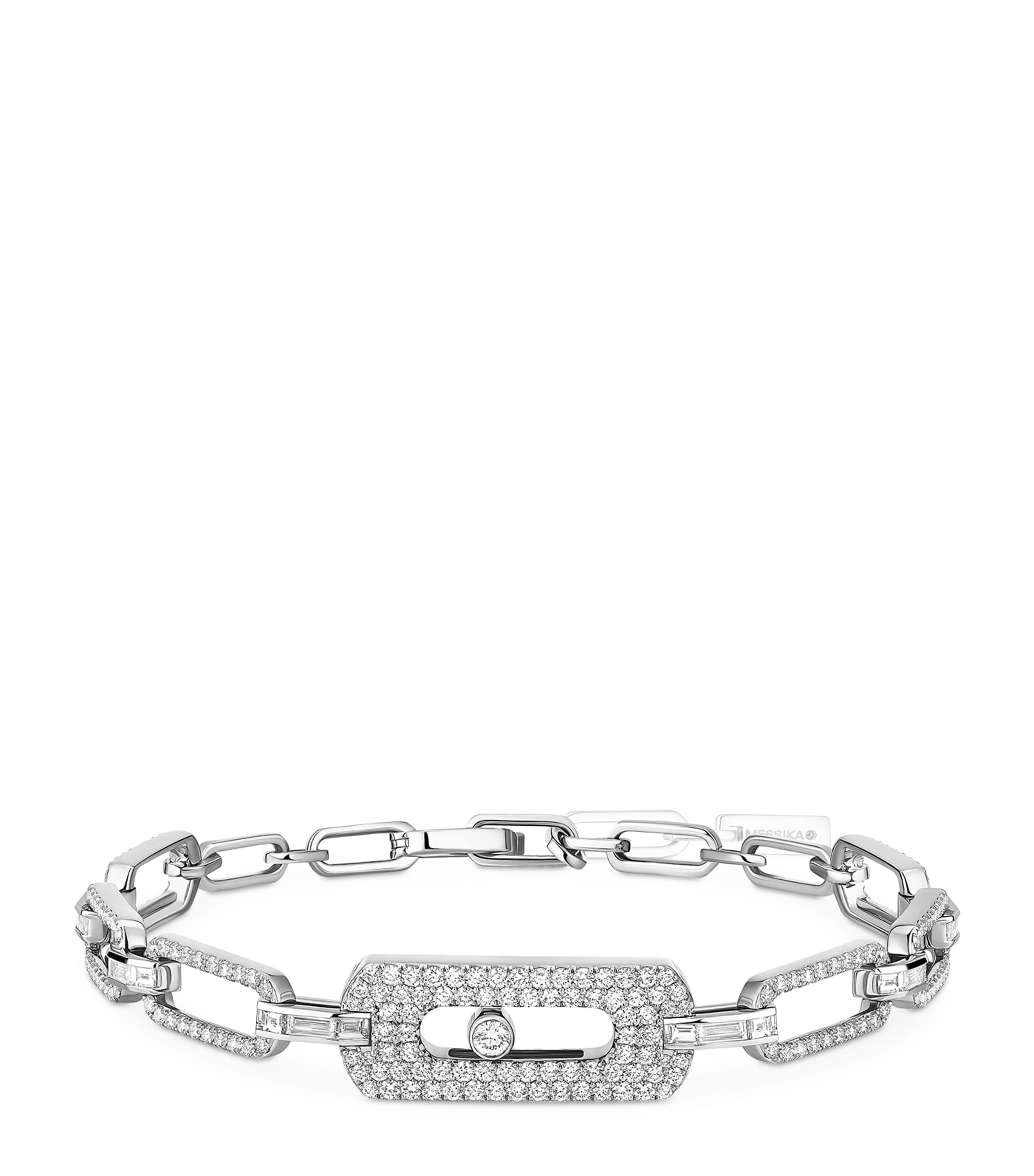 Messika Move Link White Gold and Diamond Pavé Chain Bracelet White Gold Image 1