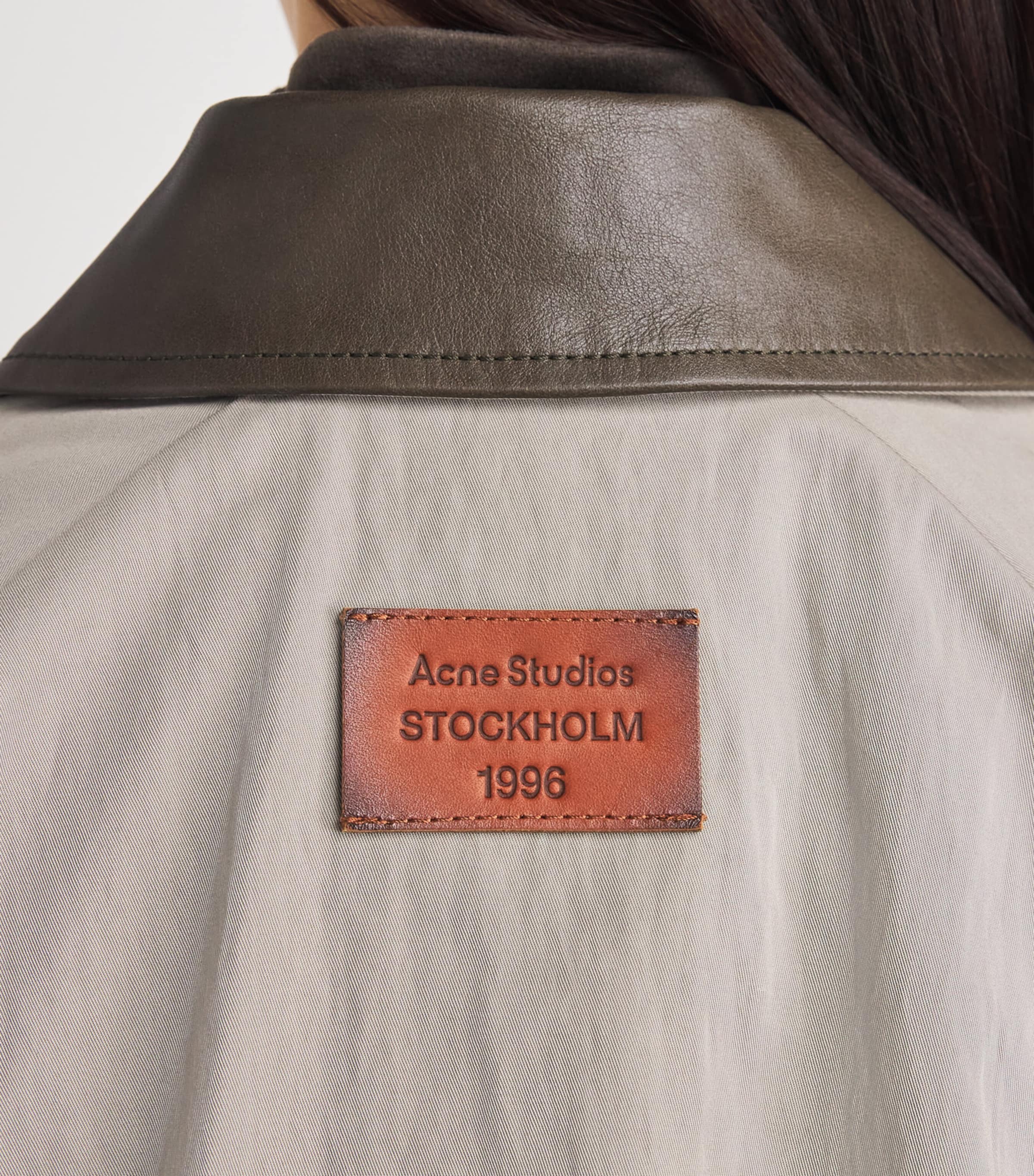 Acne Studios Womens Cotton-Blend Belted Trench Coat Dgr Khaki Grey Image 3