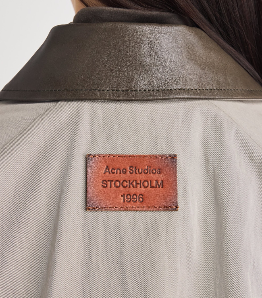 Acne Studios Womens Cotton-Blend Belted Trench Coat Dgr Khaki Grey Image 3