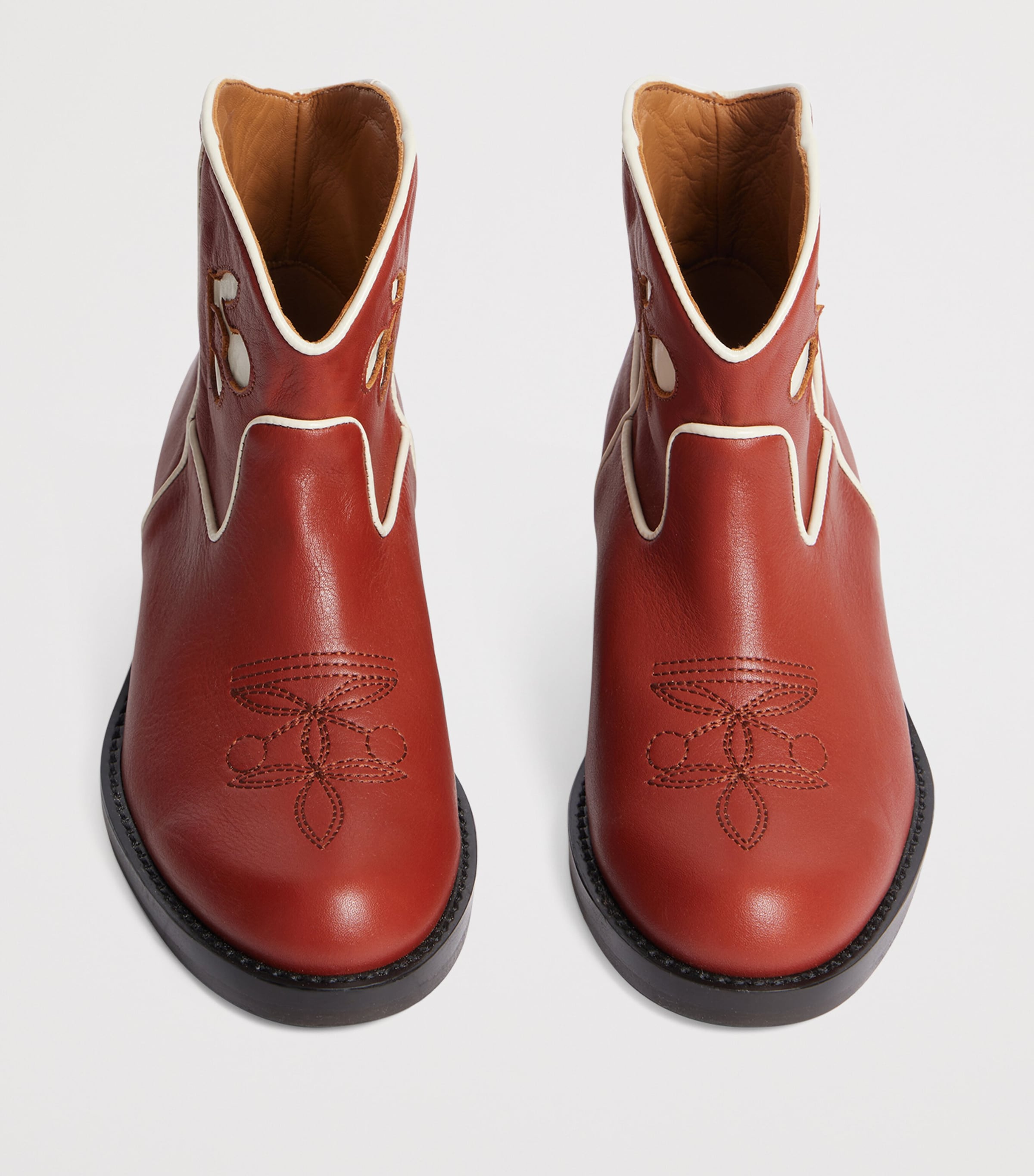 Leather Santiag Ankle Boots ECUREUIL Image 3