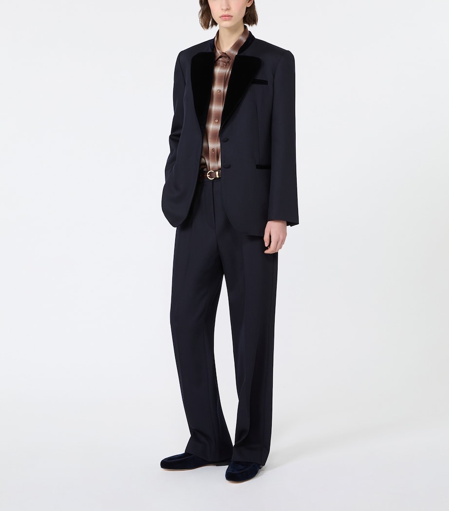 Weekend Max Mara Womens Virgin Wool Blazer Ultramarine Image 2