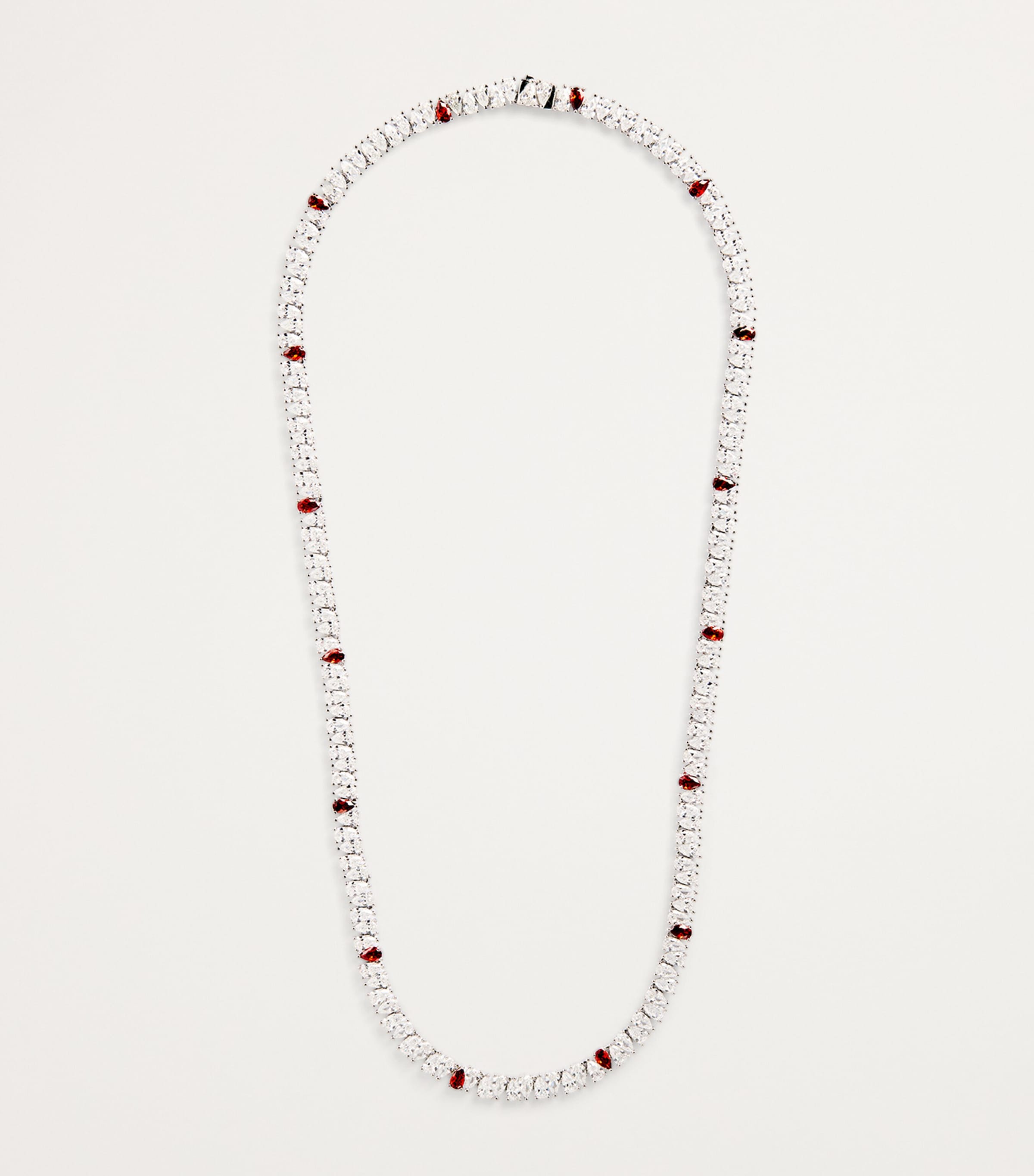 Sterling Silver Chain Necklace WHITE / BLOOD Image 3
