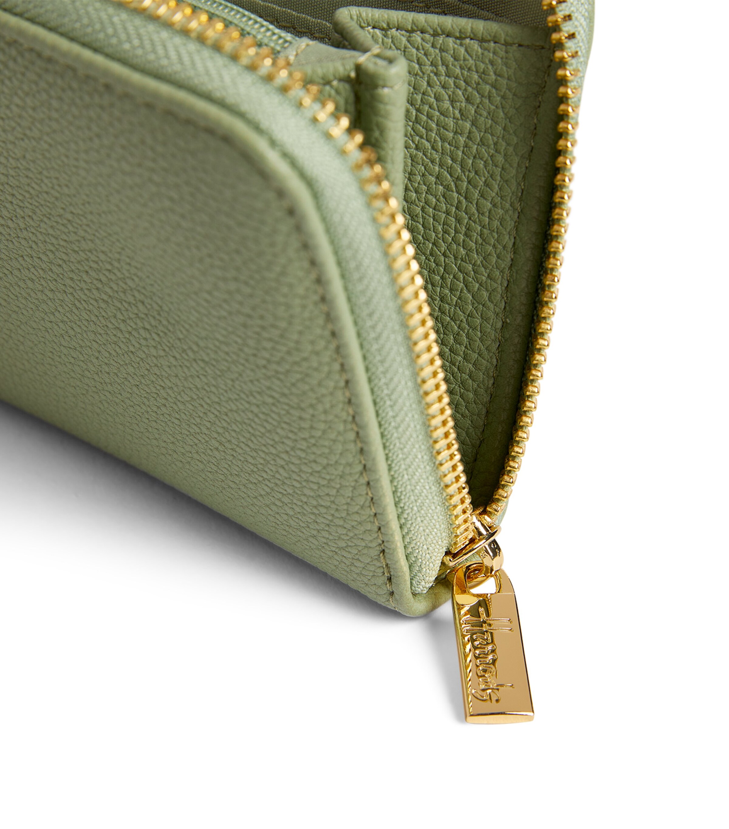 Harrods Oxford Zip-Around Wallet Light Green Image 4