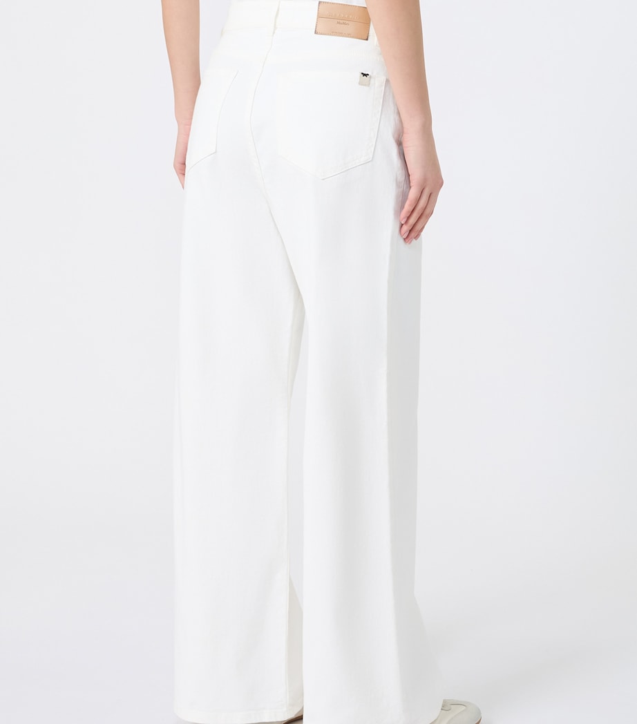 Weekend Max Mara Womens Wide-Leg Jeans White Image 3