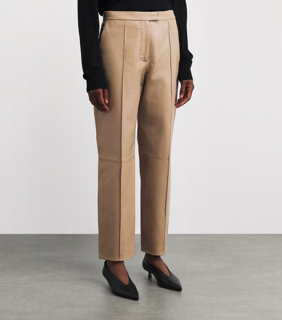 Yves Salomon Womens Lambskin Straight Tailored Trousers Image 4