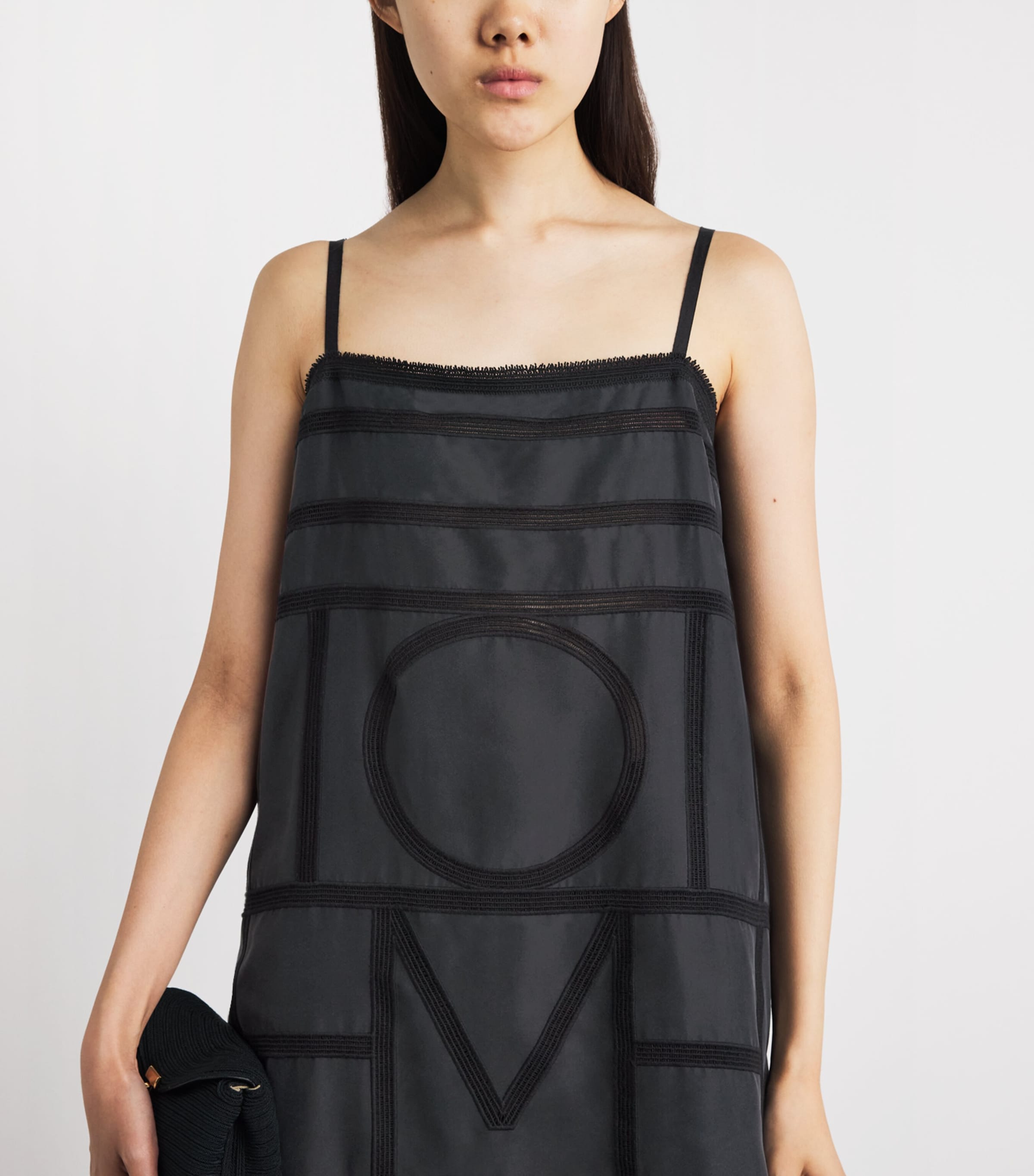 Toteme Womens Silk Monogram Midi Dress Black Image 3