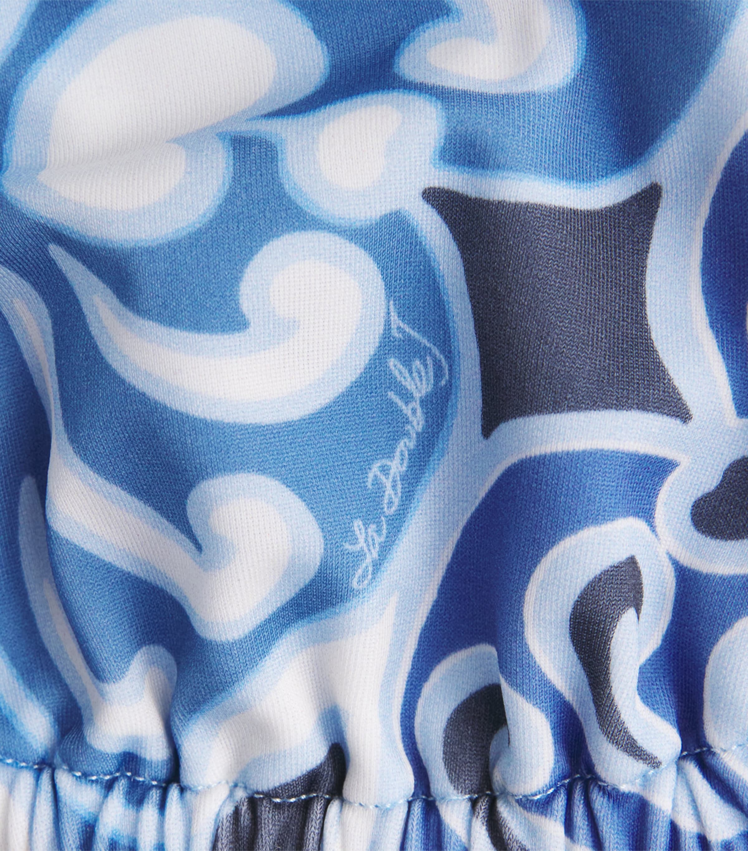 La Doublej Printed Bikini Top In Blue