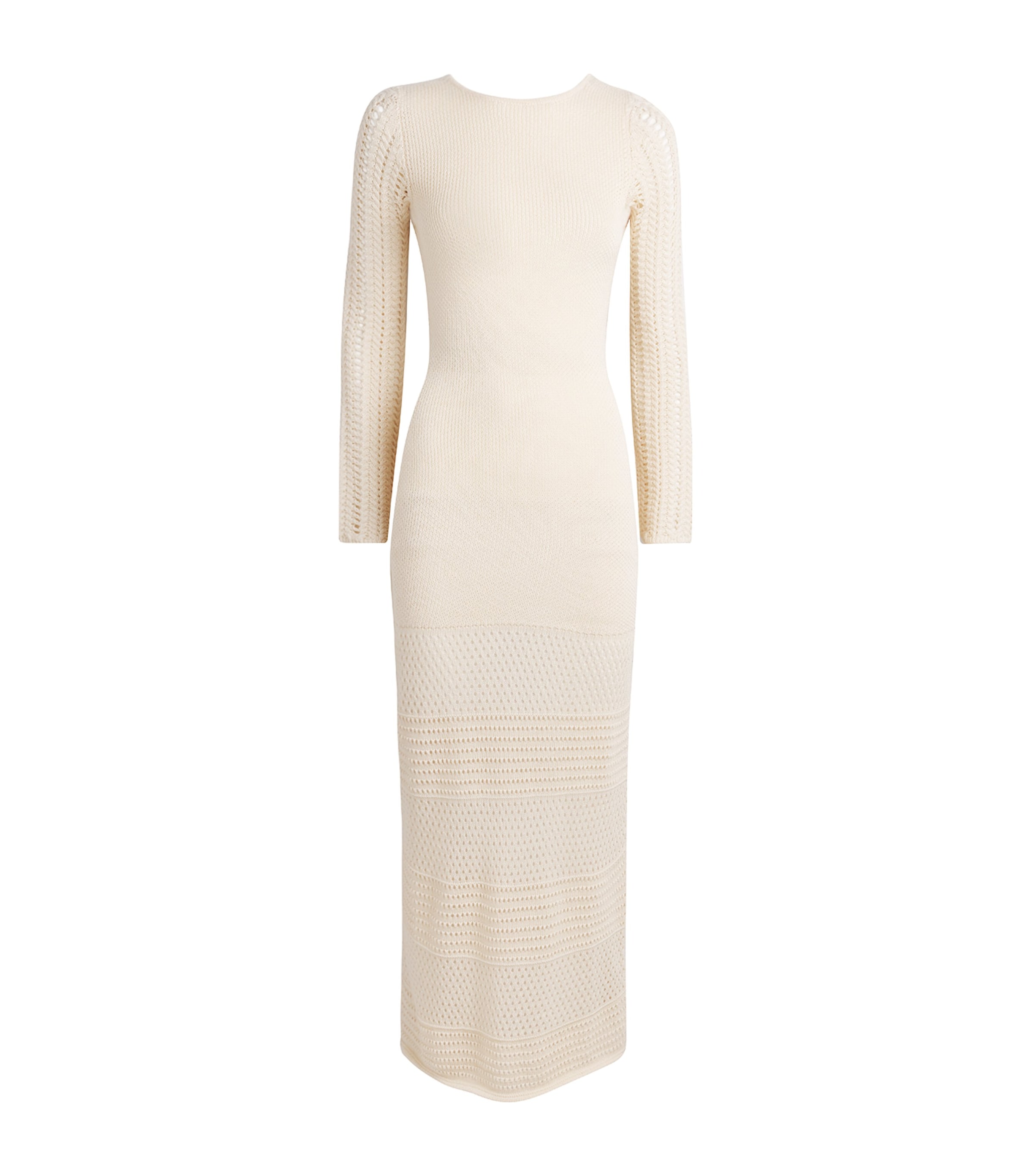 ESCVDO Womens Cotton Crochet Ceremonia Maxi Dress Ivory Image 1