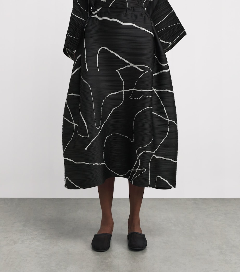 Printed Pause Midi Skirt BLACK Image 3