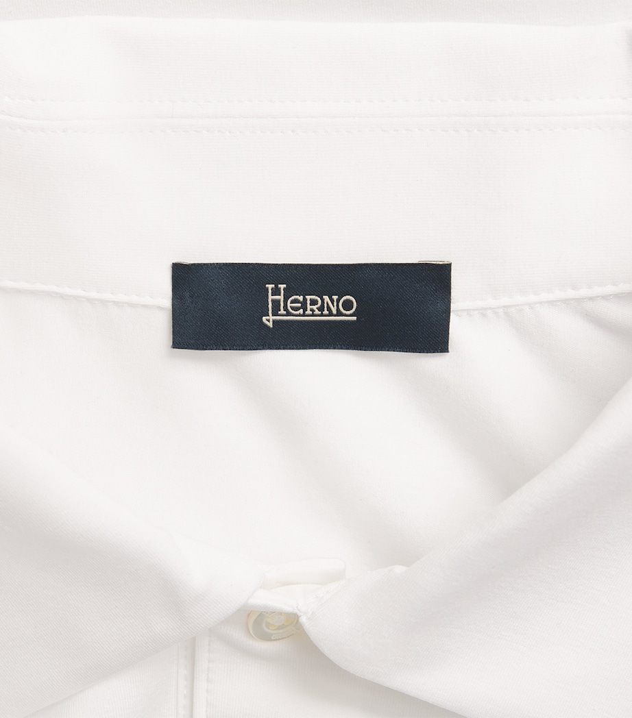 Herno Mens Stretch-Cotton Polo Shirt White Image 6