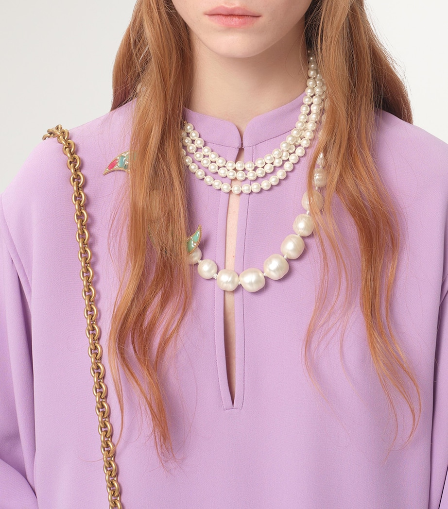 Silk Flared-Sleeve Mini Dress R3H Image 3