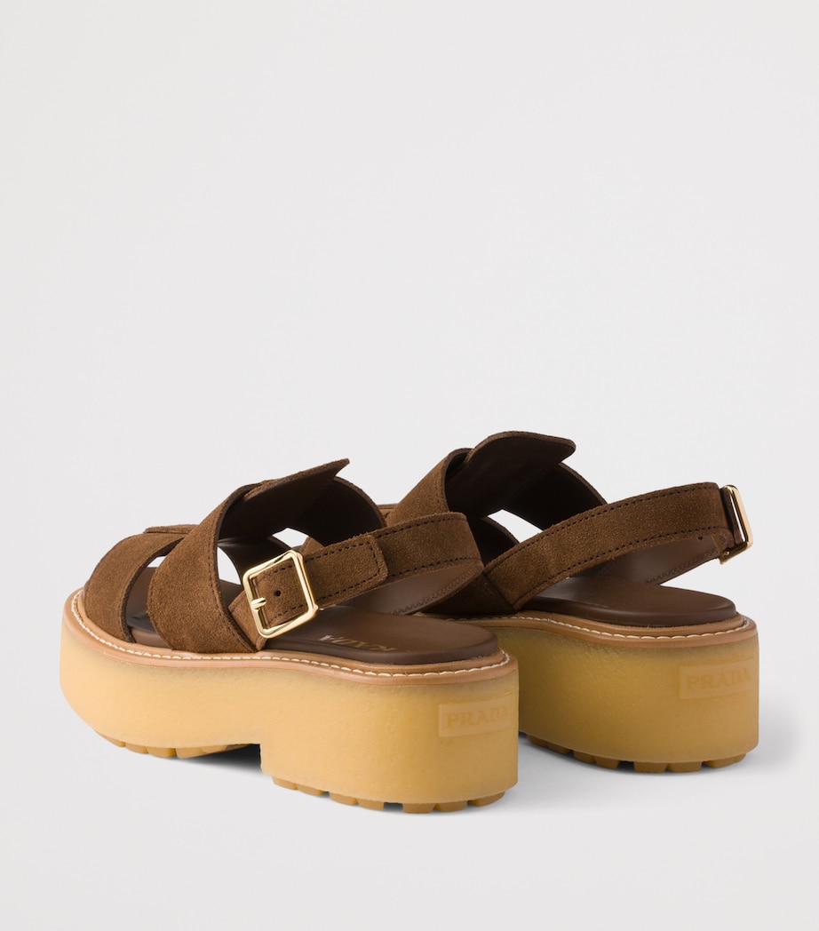 Prada Suede Platform Sandals 55 Image 2