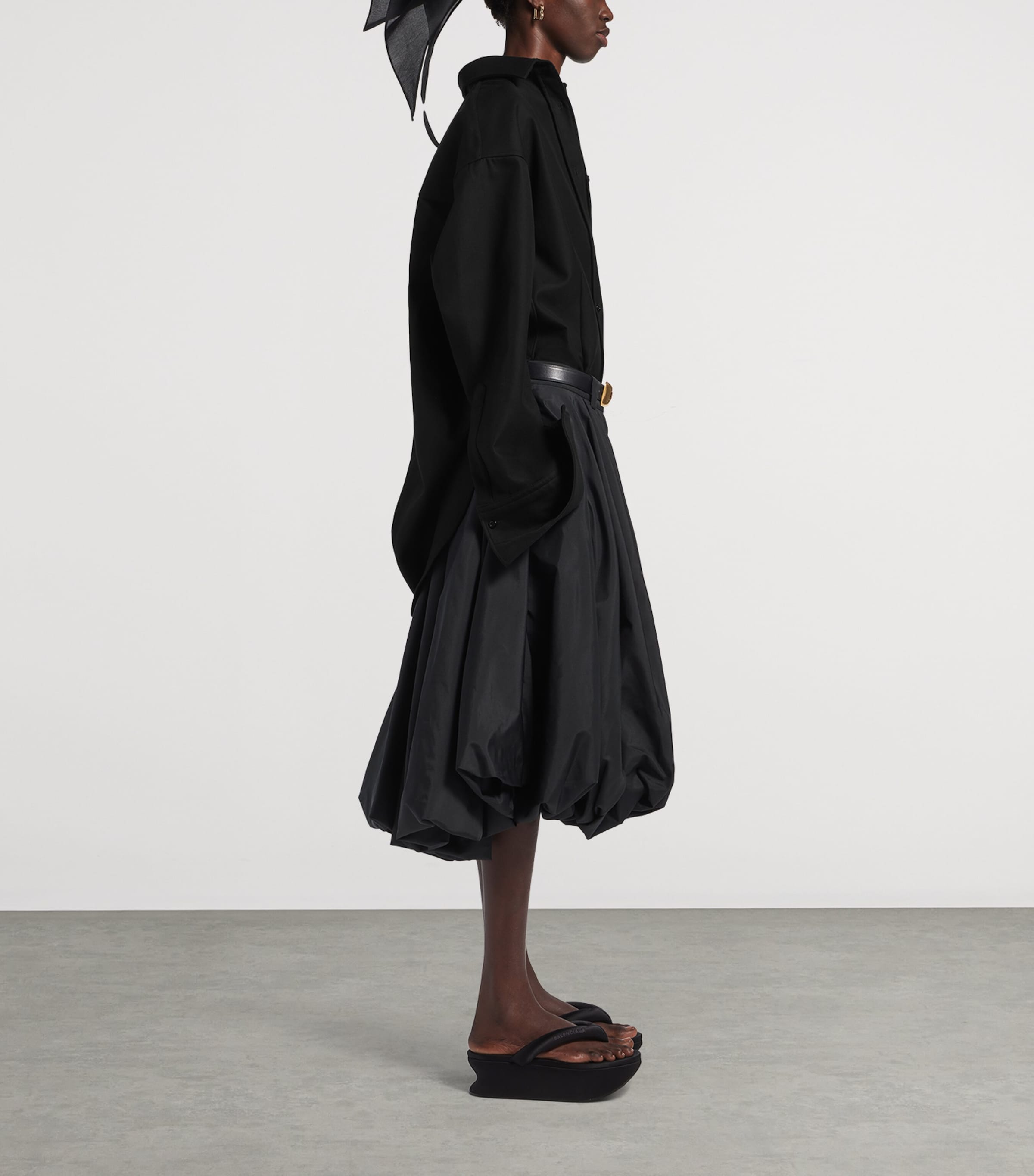 Balenciaga Womens Cotton Elongated Hem Shirt Image 4
