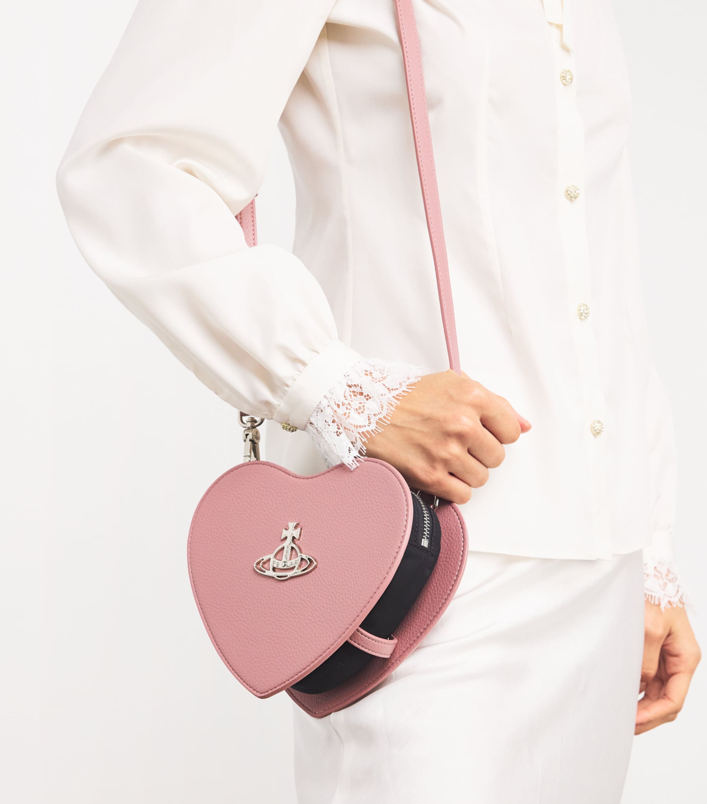 Vivienne Westwood Leather Louise Heart Cross-Body Bag