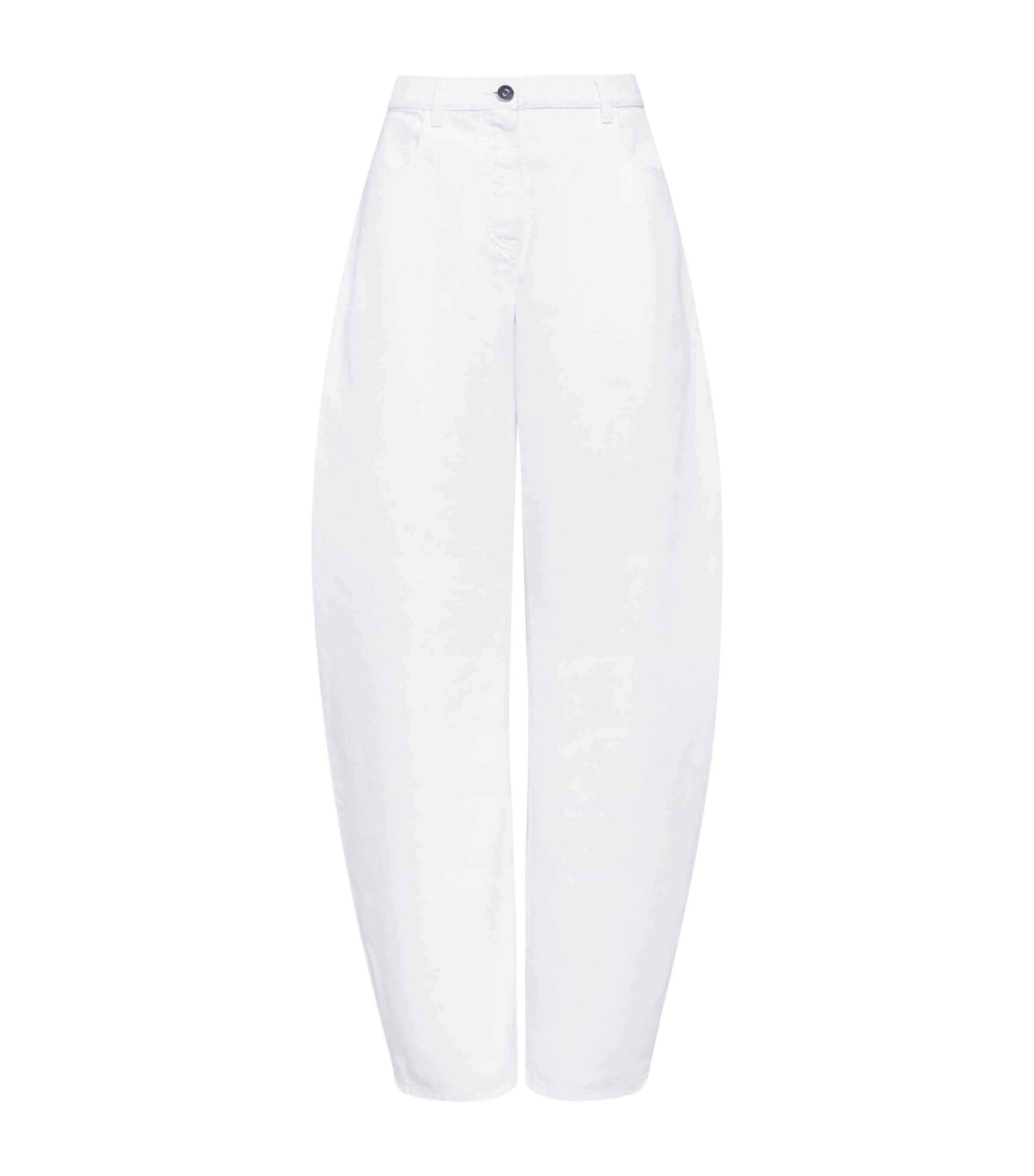 Alaïa Mid-rise Barrel-leg Jeans In White