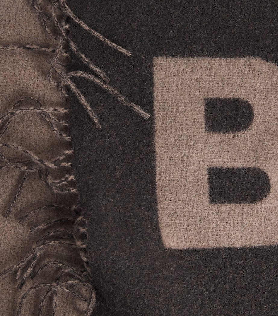 BOSS Wool-Blend Rikard Scarf Green Image 4