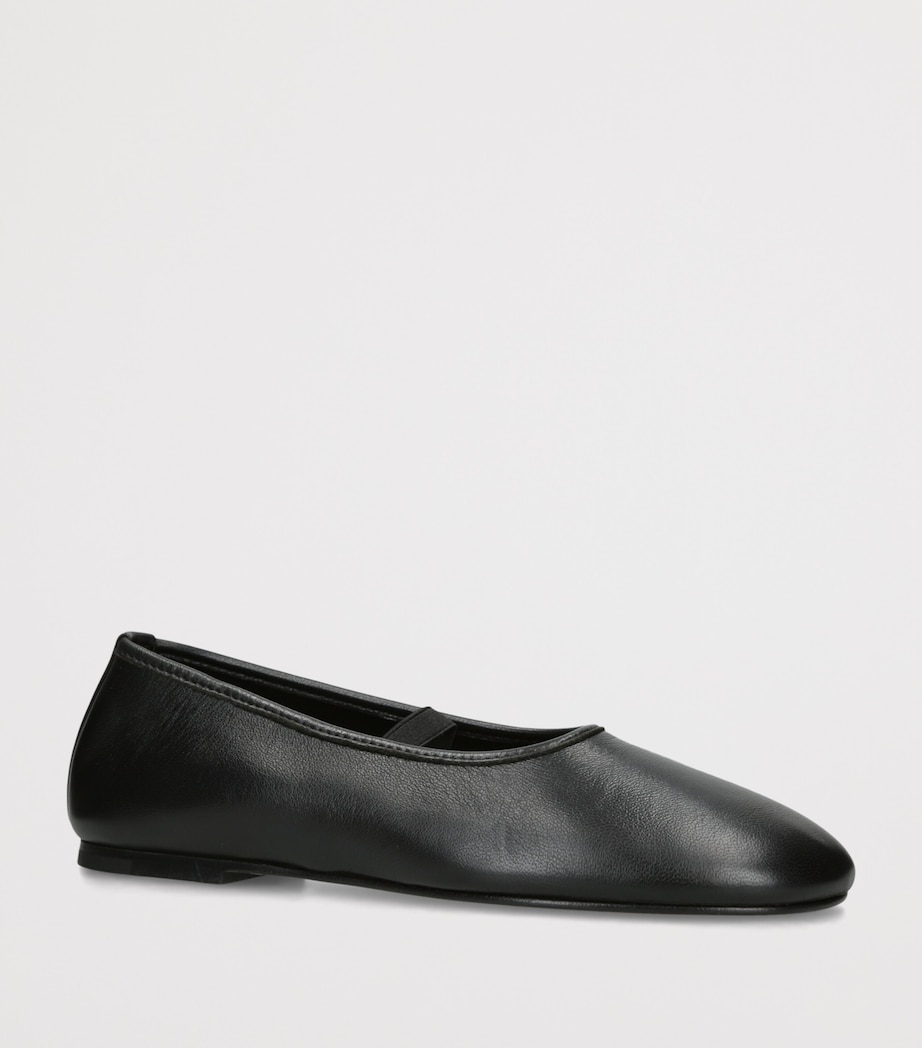 Dear Frances Leather Balla Ballet Flats Black Image 3