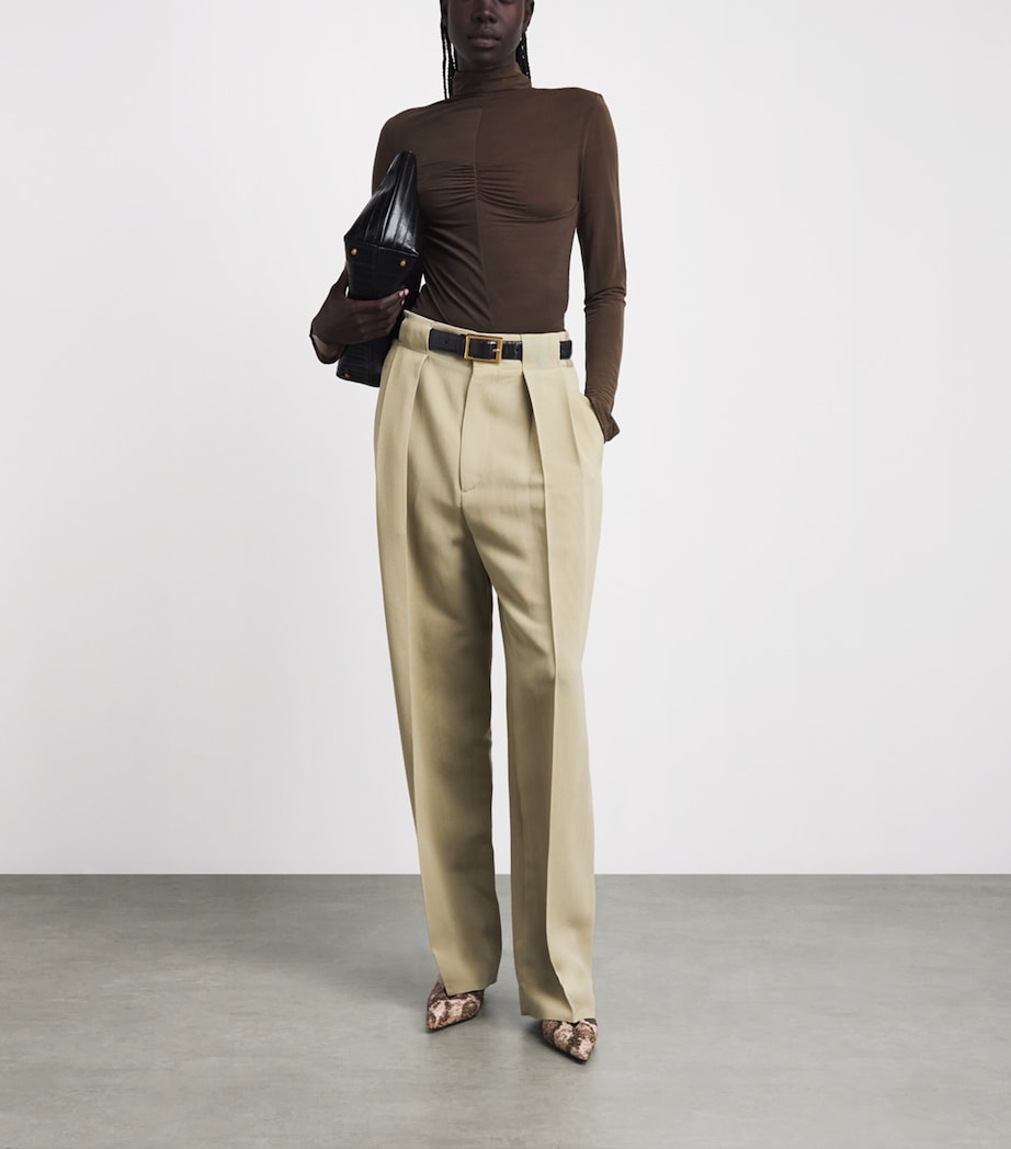 CAMILLA AND MARC Embossed Leather Sonny Buckle Belt Dblk Black Image 4