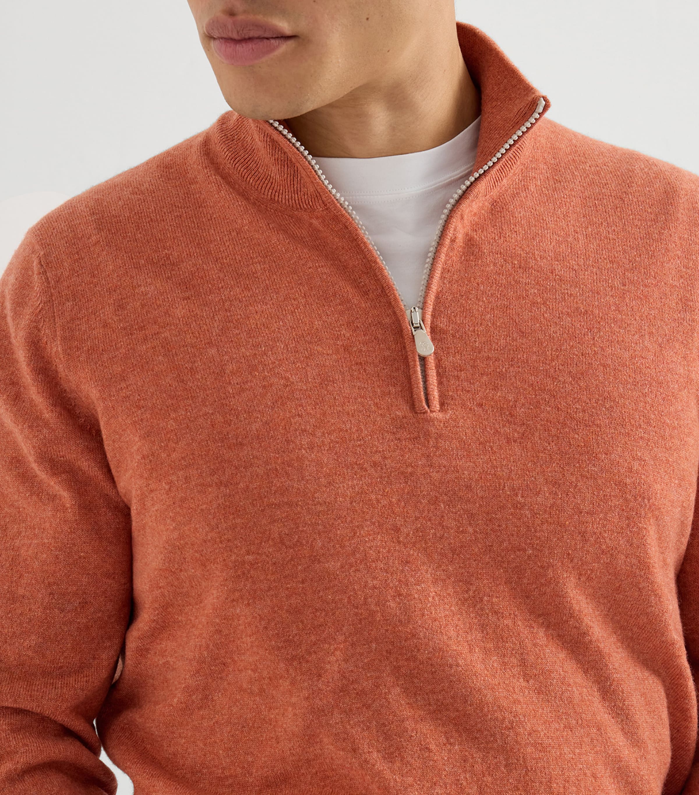 Brunello Cucinelli Mens Cashmere Quarter-Zip Sweater Image 6