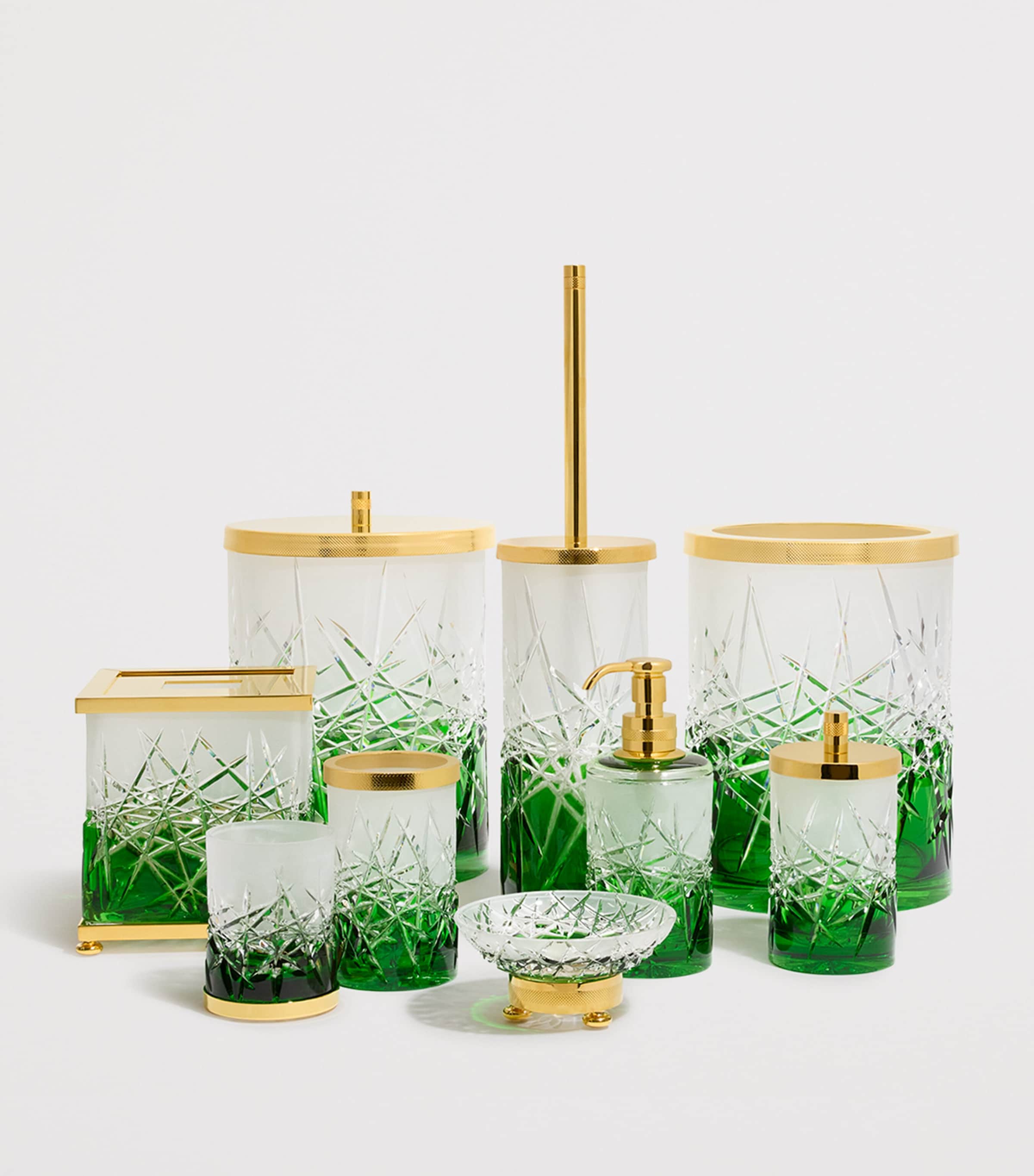 ZODIAC Crystal Ivy Green Bin With Lid Green/gold Image 2
