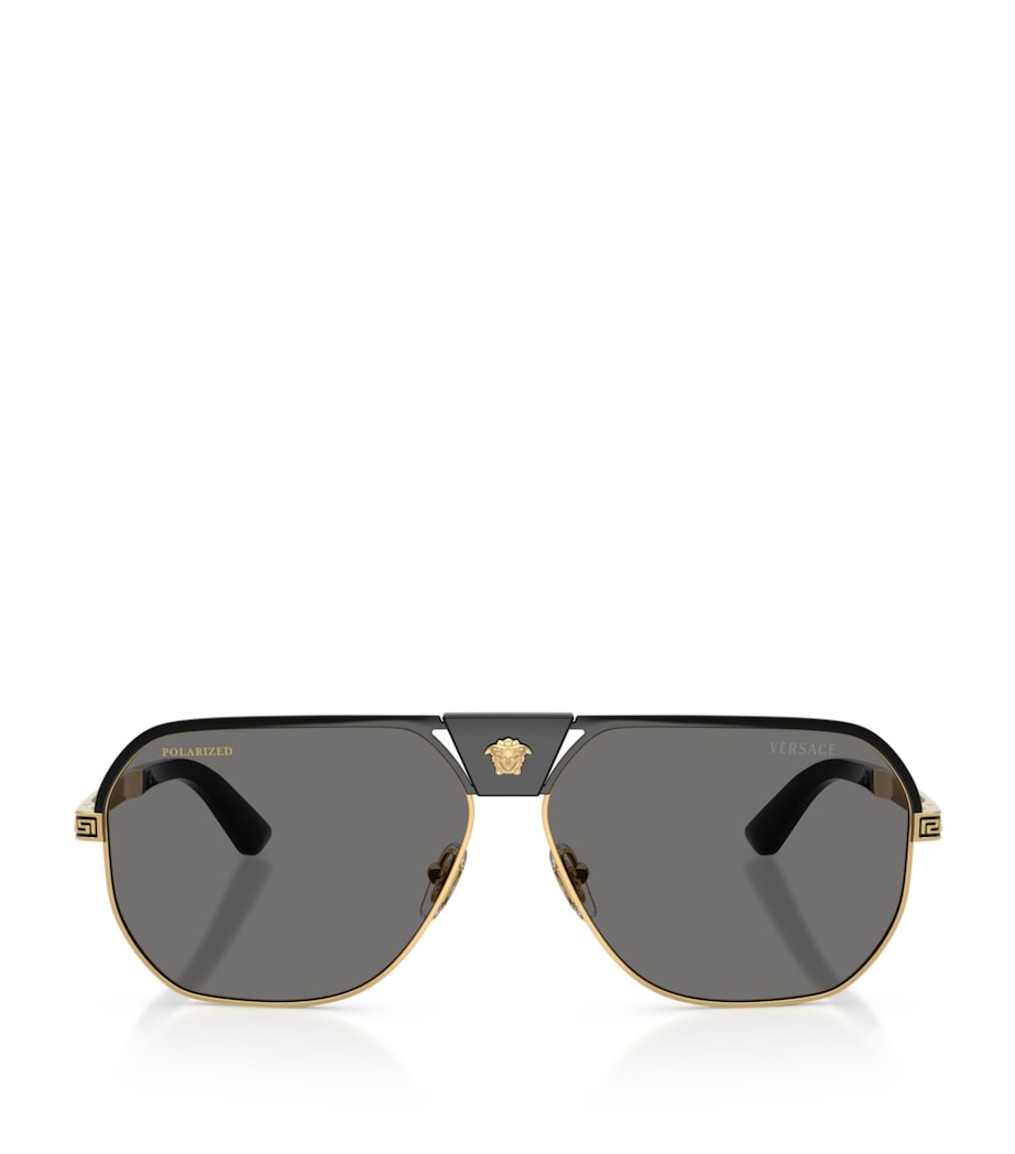 Versace Metal VE2294 Aviator Sunglasses Black Image 1