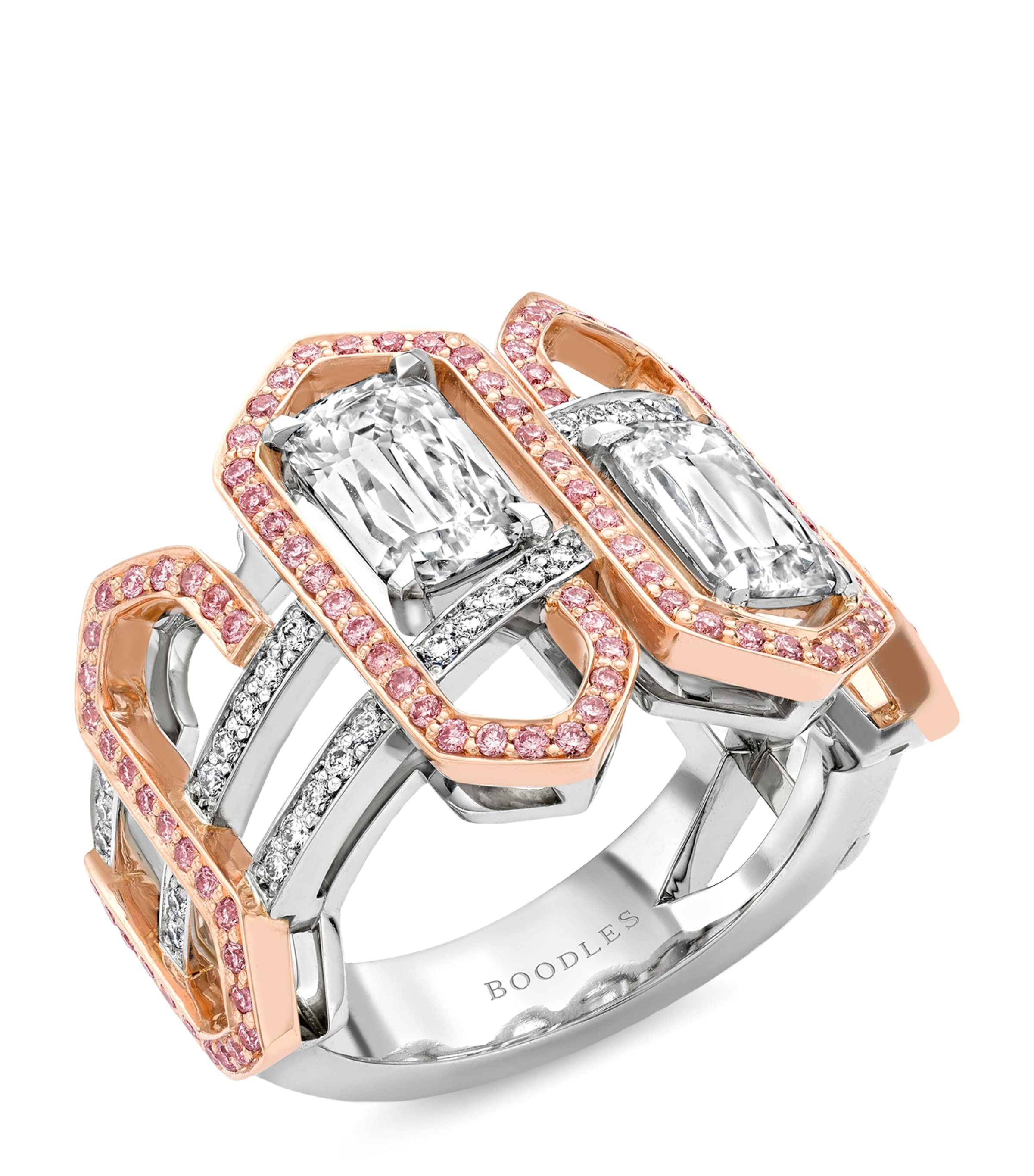 Boodles Platinum, Rose Gold And Diamond A Family Journey Muscat Ring In Silver