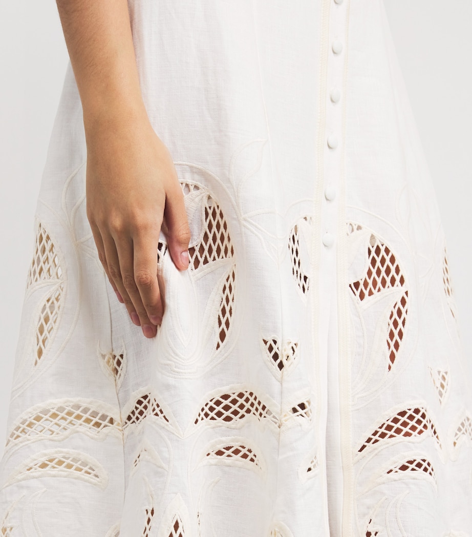 Linen Mila Midi Dress OFFWHITE Image 4