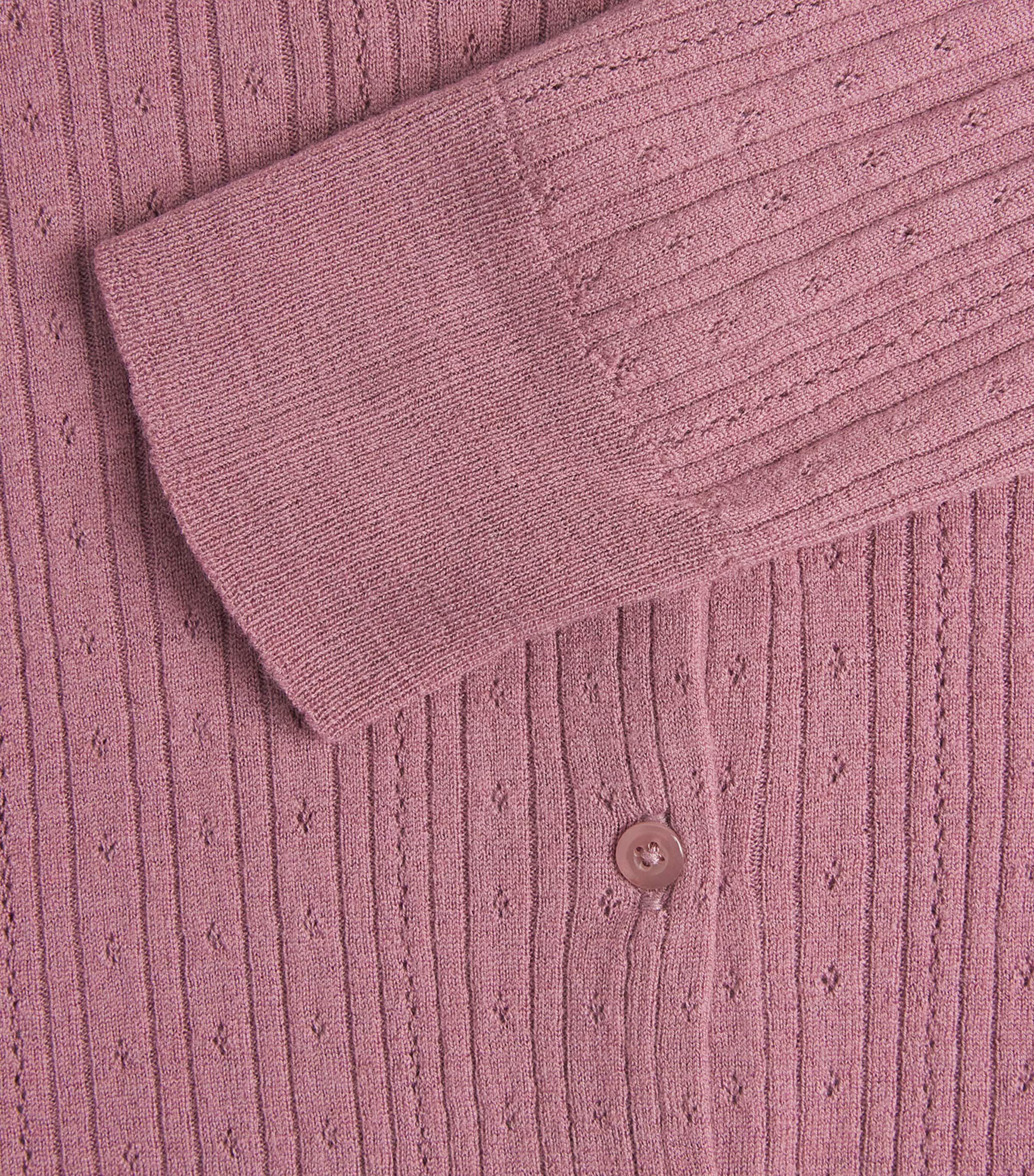 Vince Womens Wool Pointelle Cardigan Dusty Peony Image 6