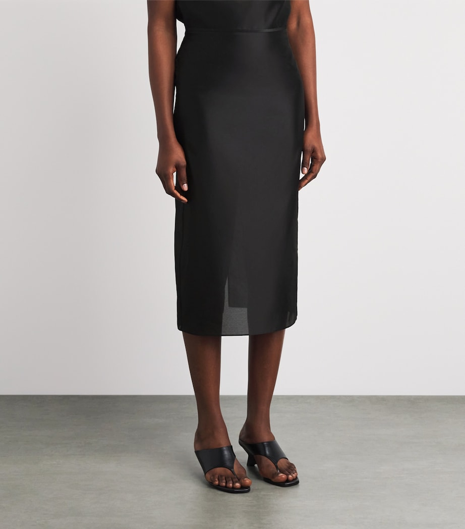 Almada Label Womens Silk-Blend Kiana Midi Skirt Black Image 4