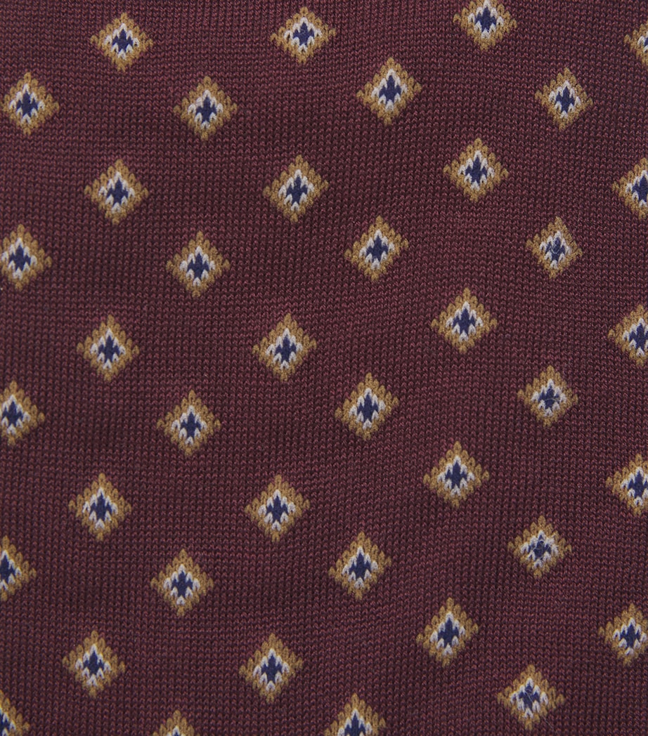 Cotton-Blend Diamond Socks BURGUNDY Image 2