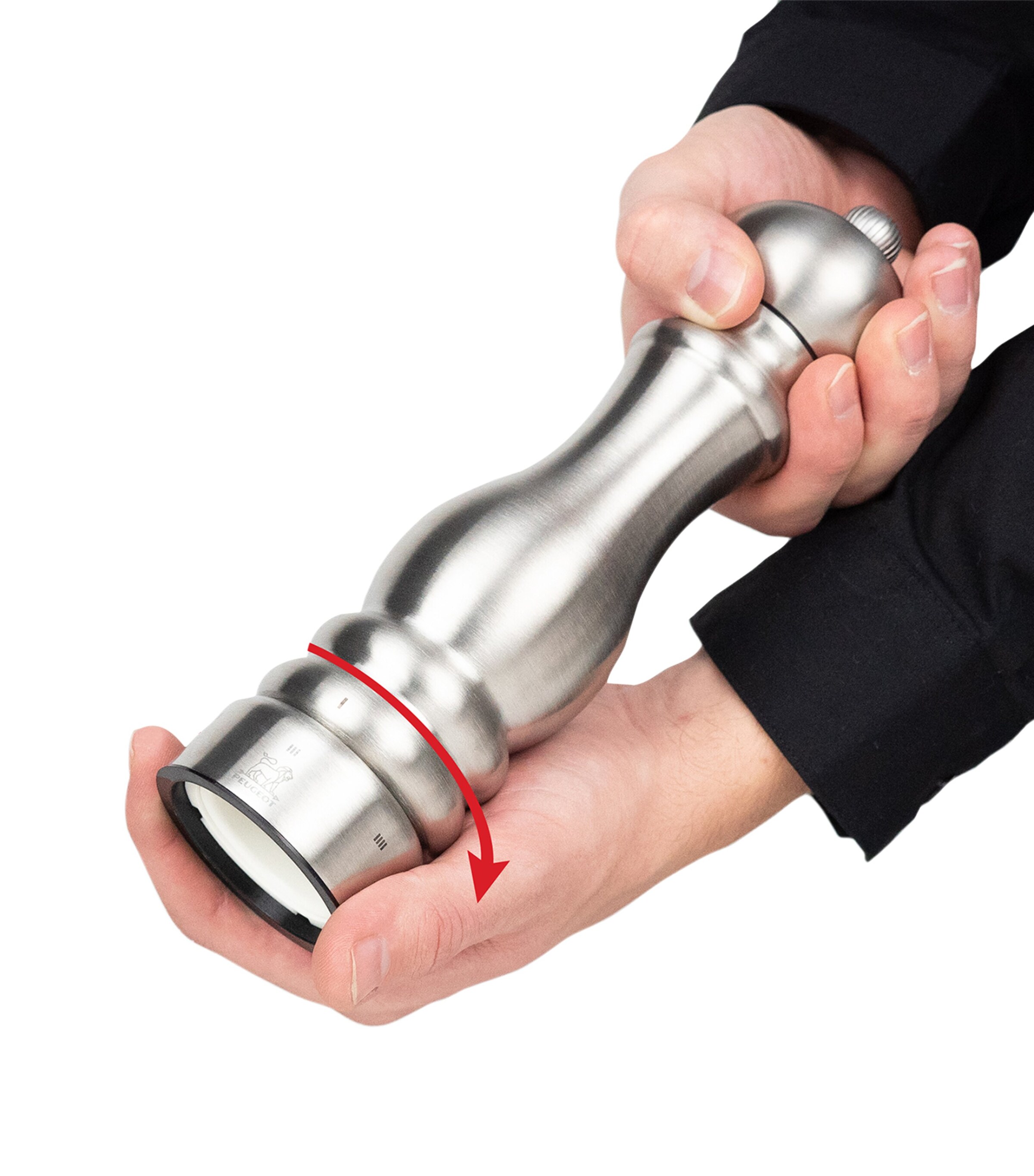 Peugeot Stainless Steel Paris Chef Salt Mill (22cm) Stainless Steel Image 4