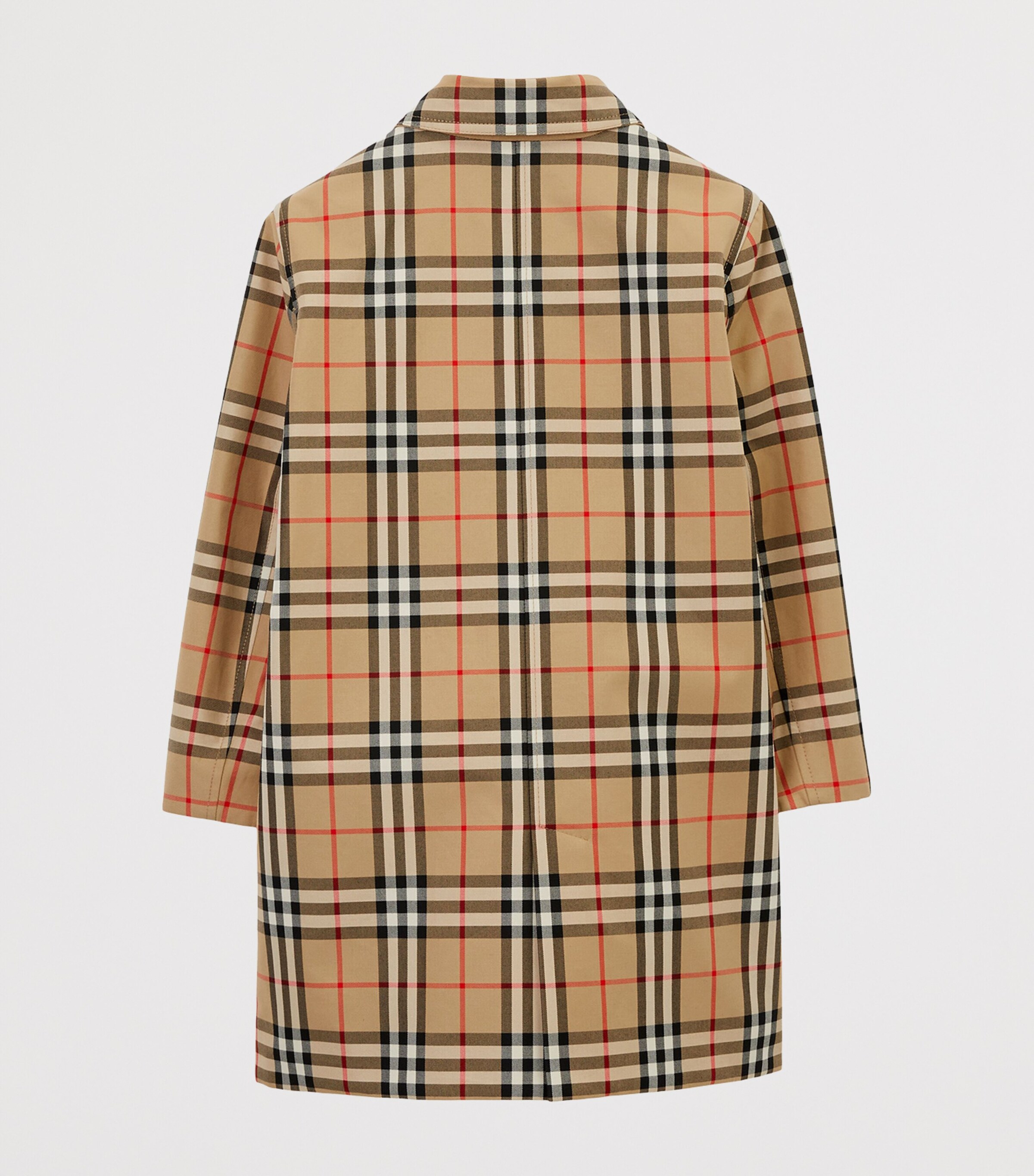 Burberry Kids Cotton Reversible Car Coat (3-12 Years) Archive Beige Ip Chk Image 3