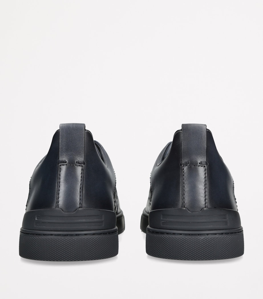 Crocodile-Panel Triple Stitch Sneakers BLUE/DARK Image 2