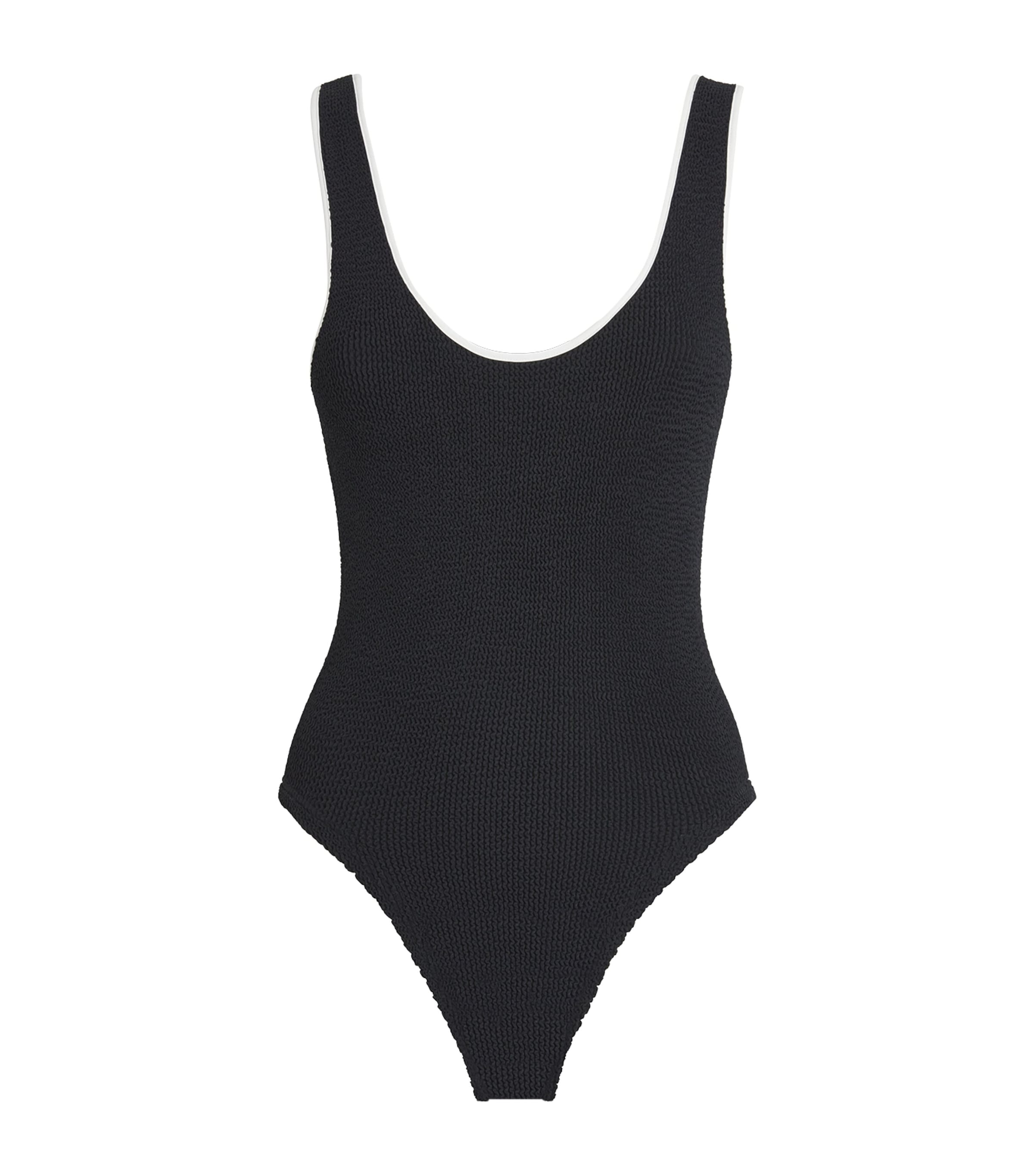 HUNZA G CONTRAST-TRIM FAYE SWIMSUIT