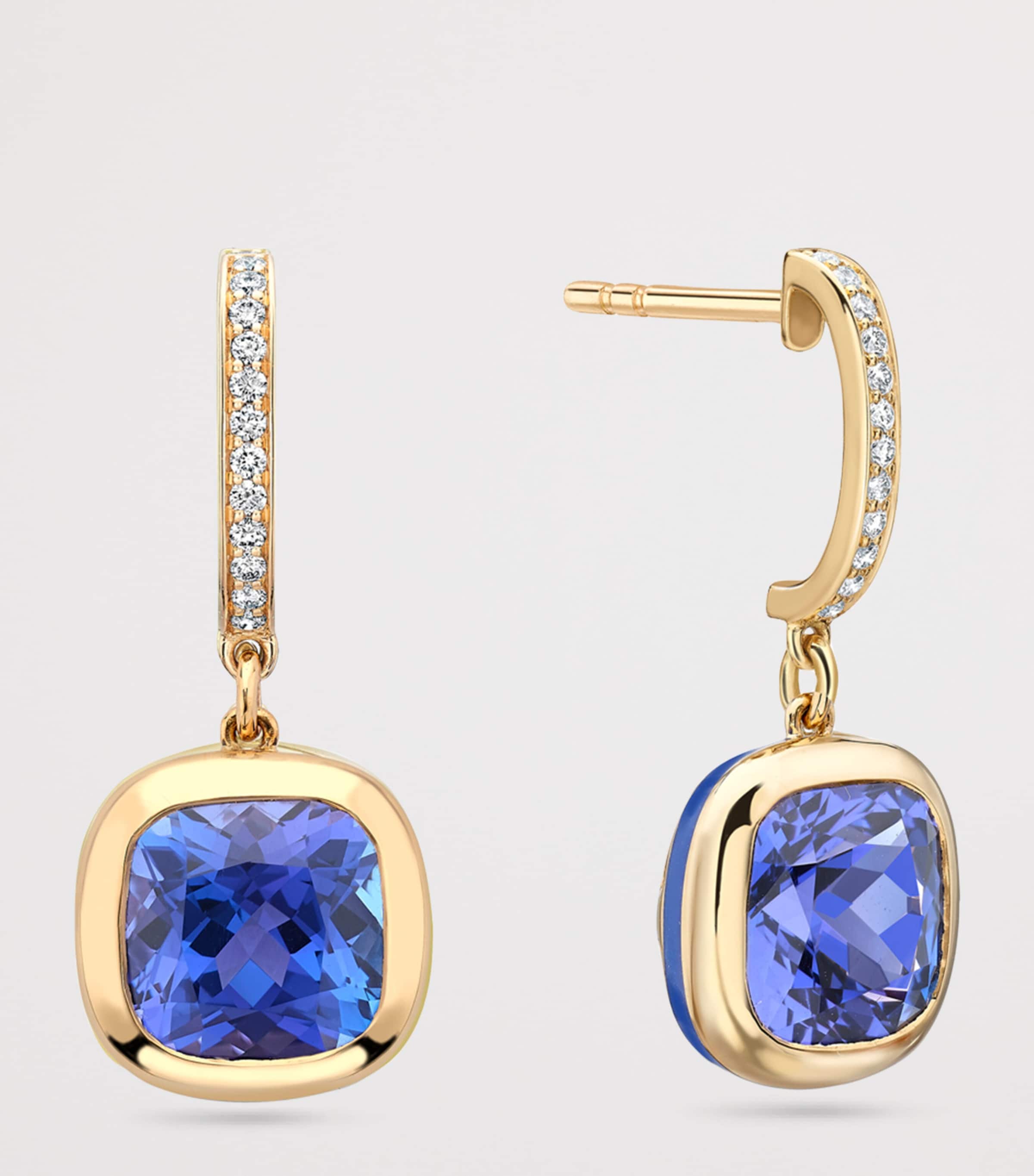 Boodles Yellow Gold, Diamond and Tanzanite Dolce Vita Earrings Yellow Gold Image 3