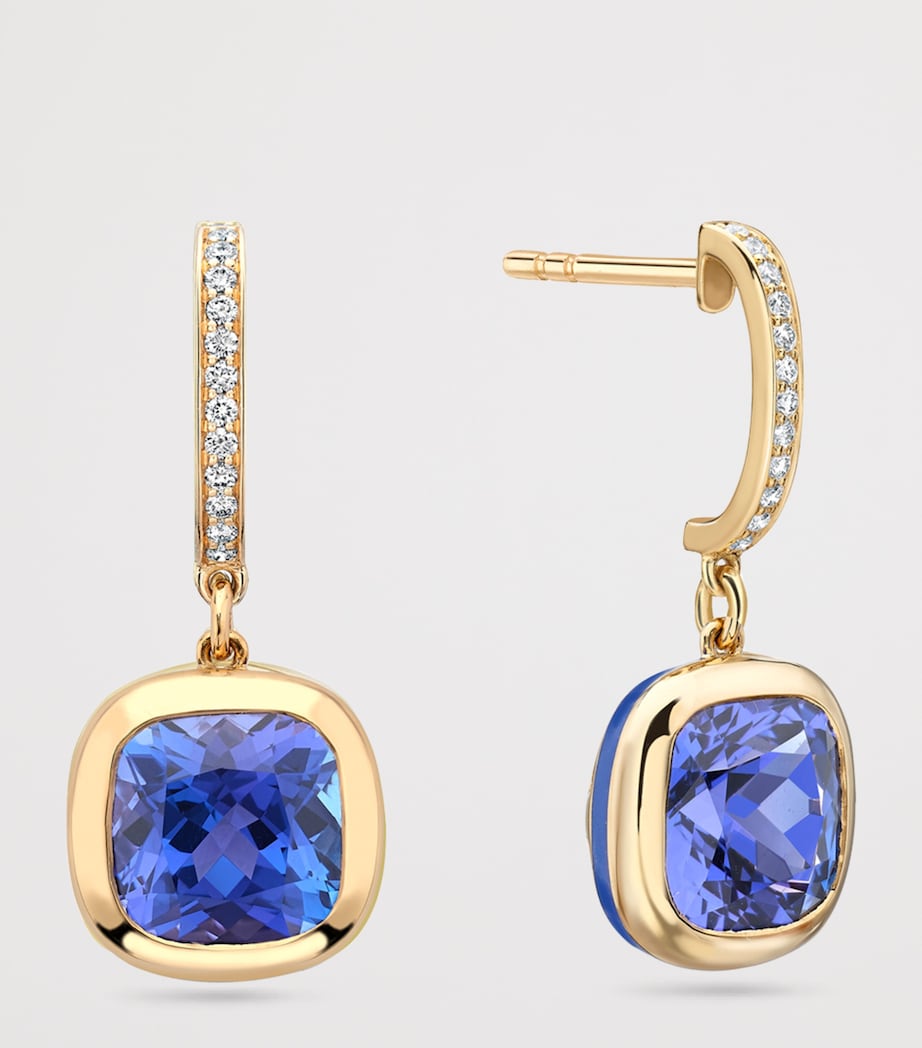 Boodles Yellow Gold, Diamond and Tanzanite Dolce Vita Earrings Yellow Gold Image 3