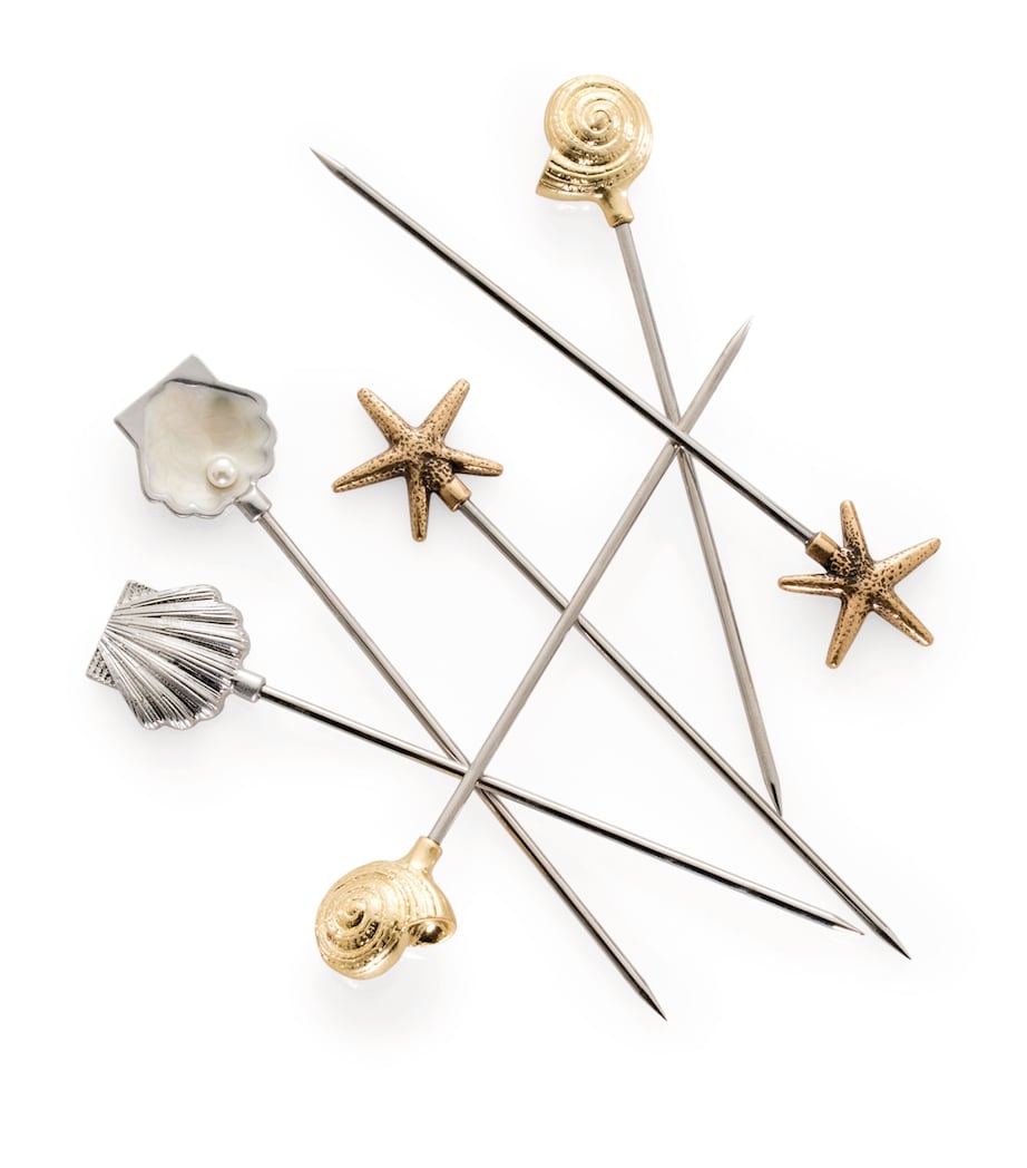 Shell Cocktail Picks (Set of 6) GOLD Image 1