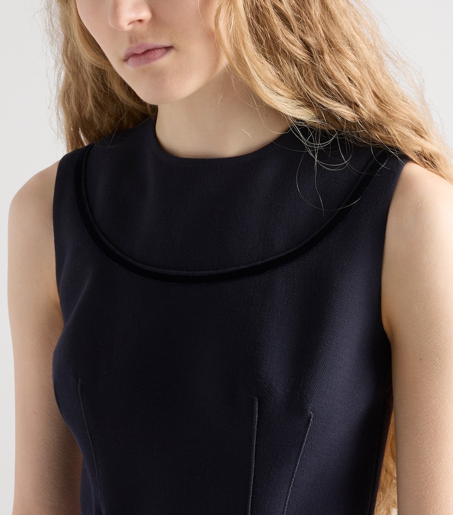 Wool Natté Sleeveless Mini Dress F0008 Image 3