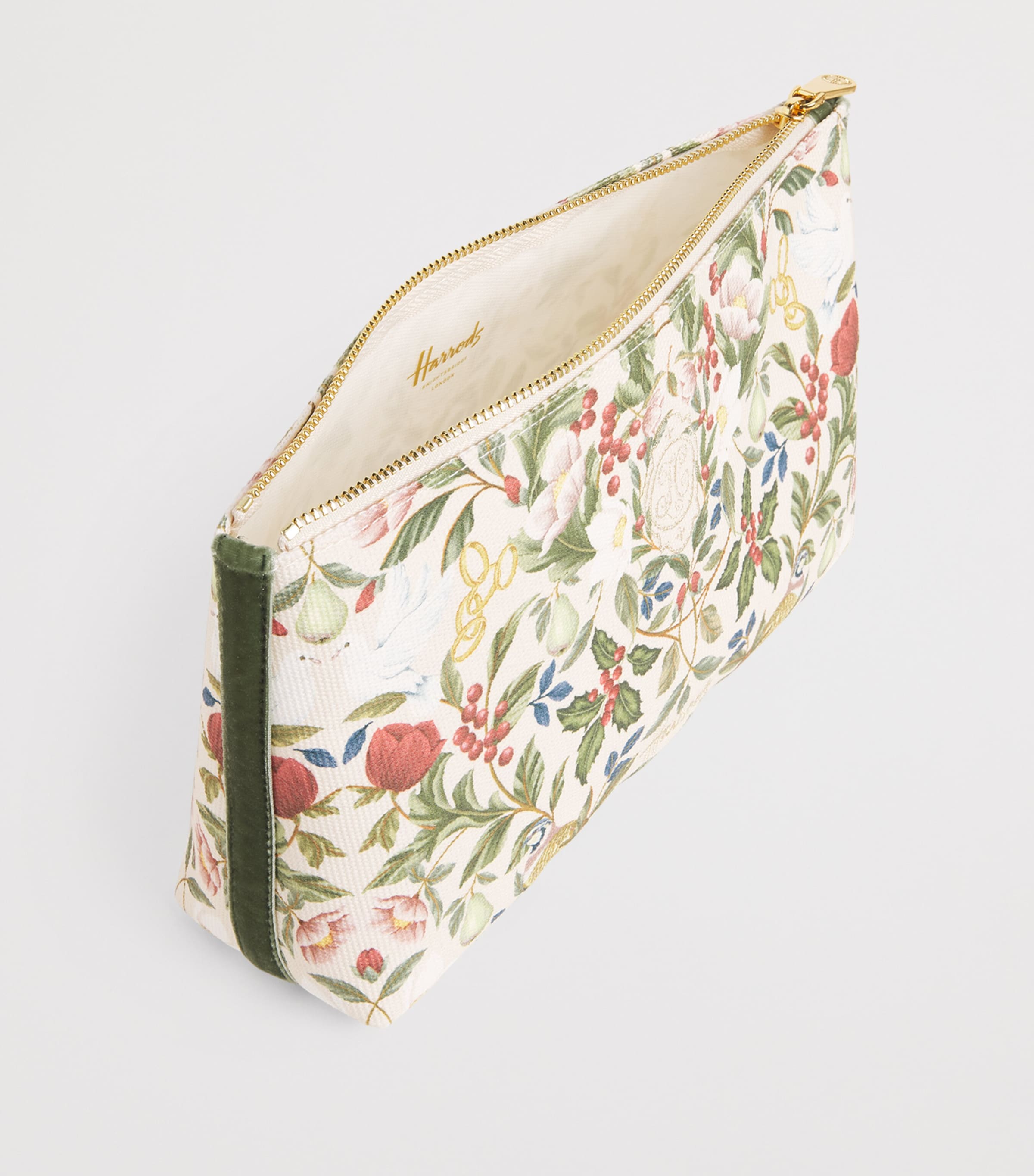 Harrods Medium Cotton Partridge Cosmetics Bag Neutral Image 2