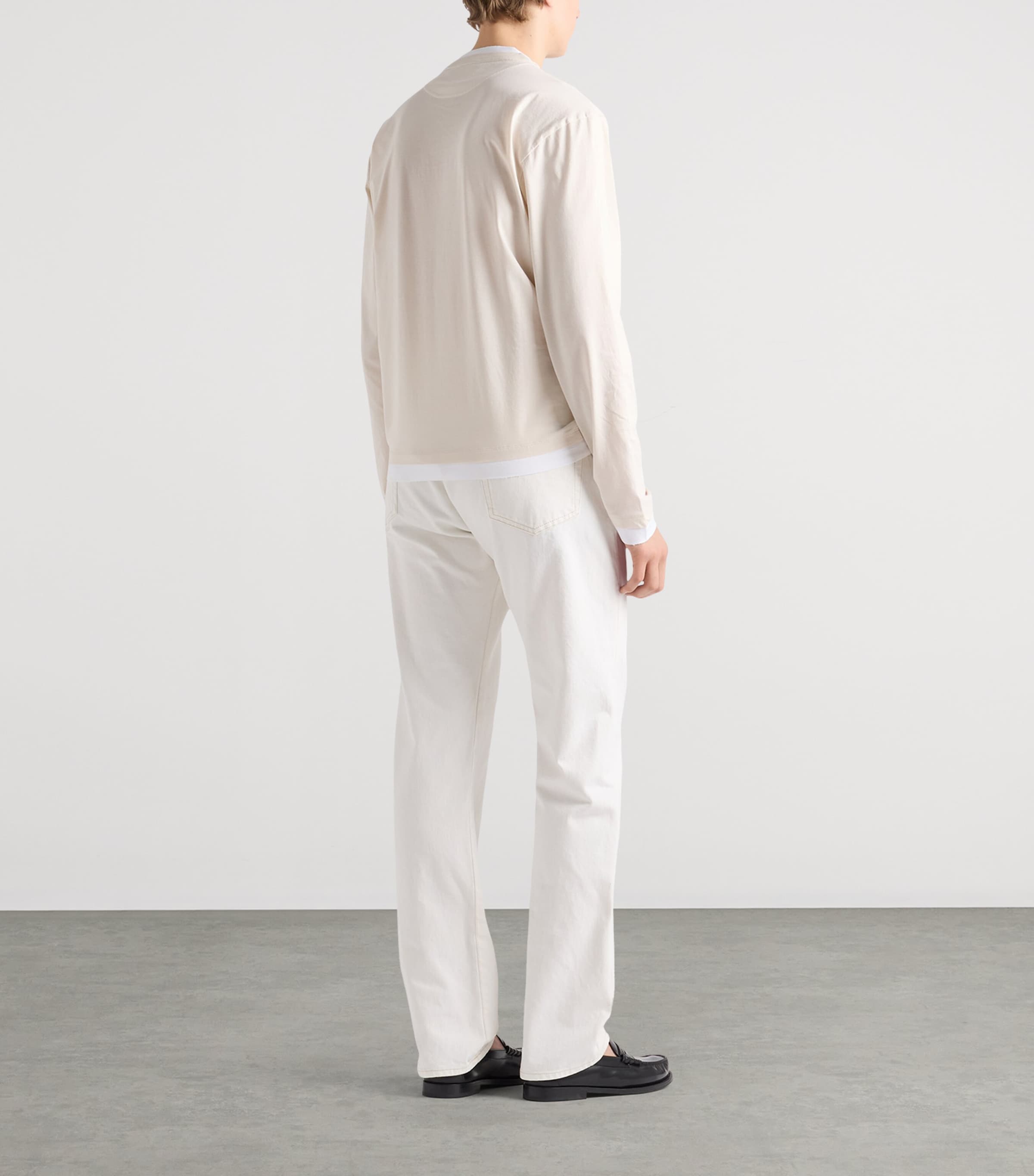 Prada Mens Cotton Long-Sleeve T-Shirt Neutral Image 4
